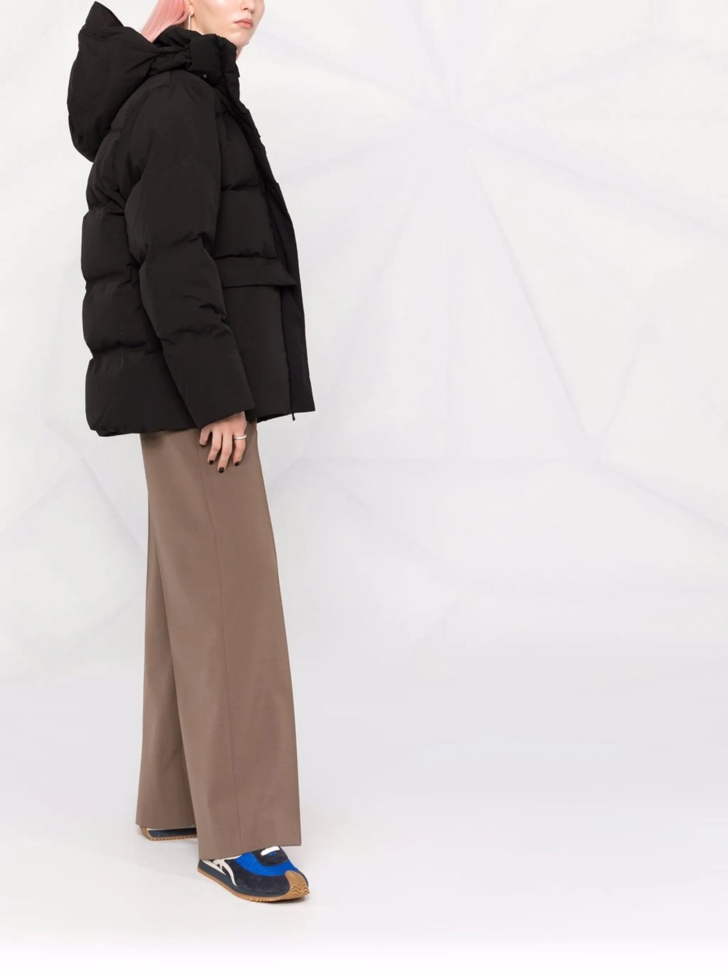 padded zip-up down coat