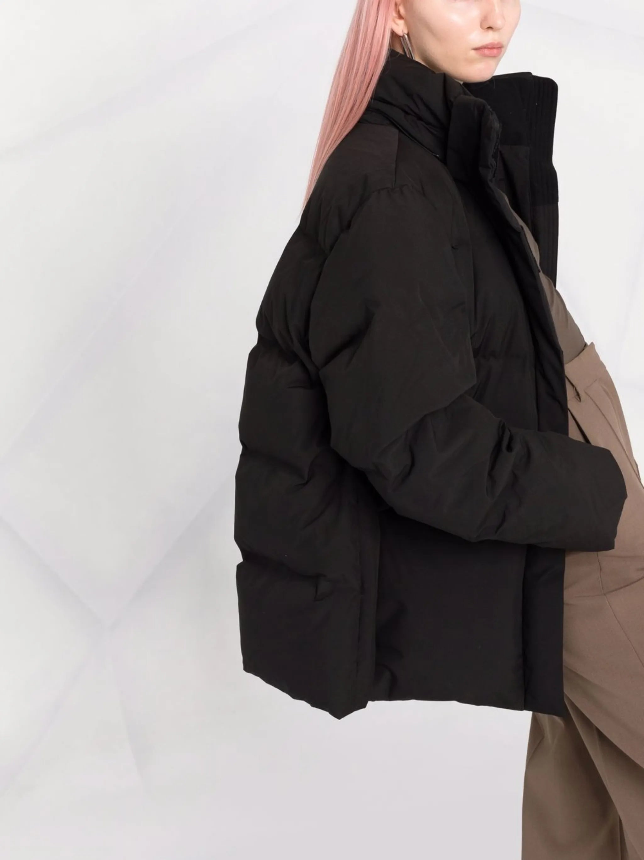 padded zip-up down coat