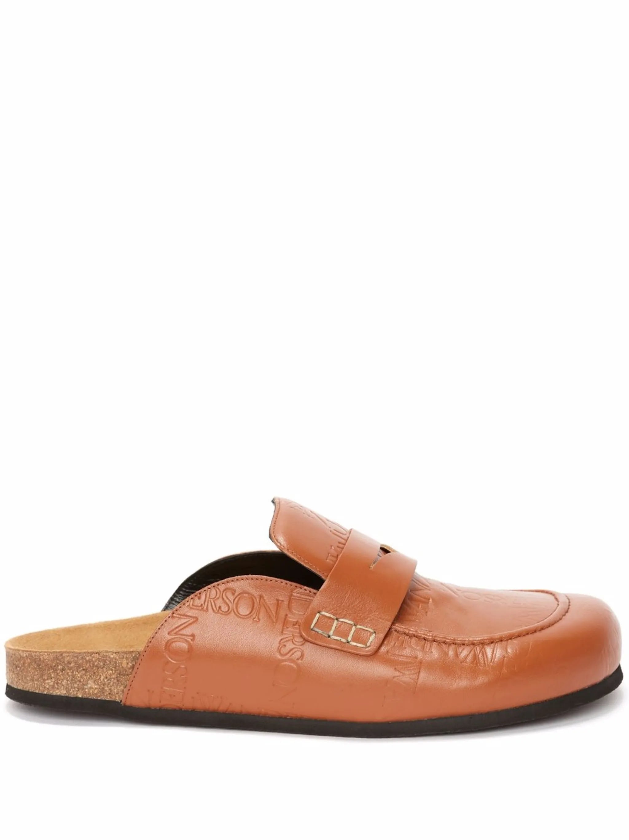logo-debossed loafer mules