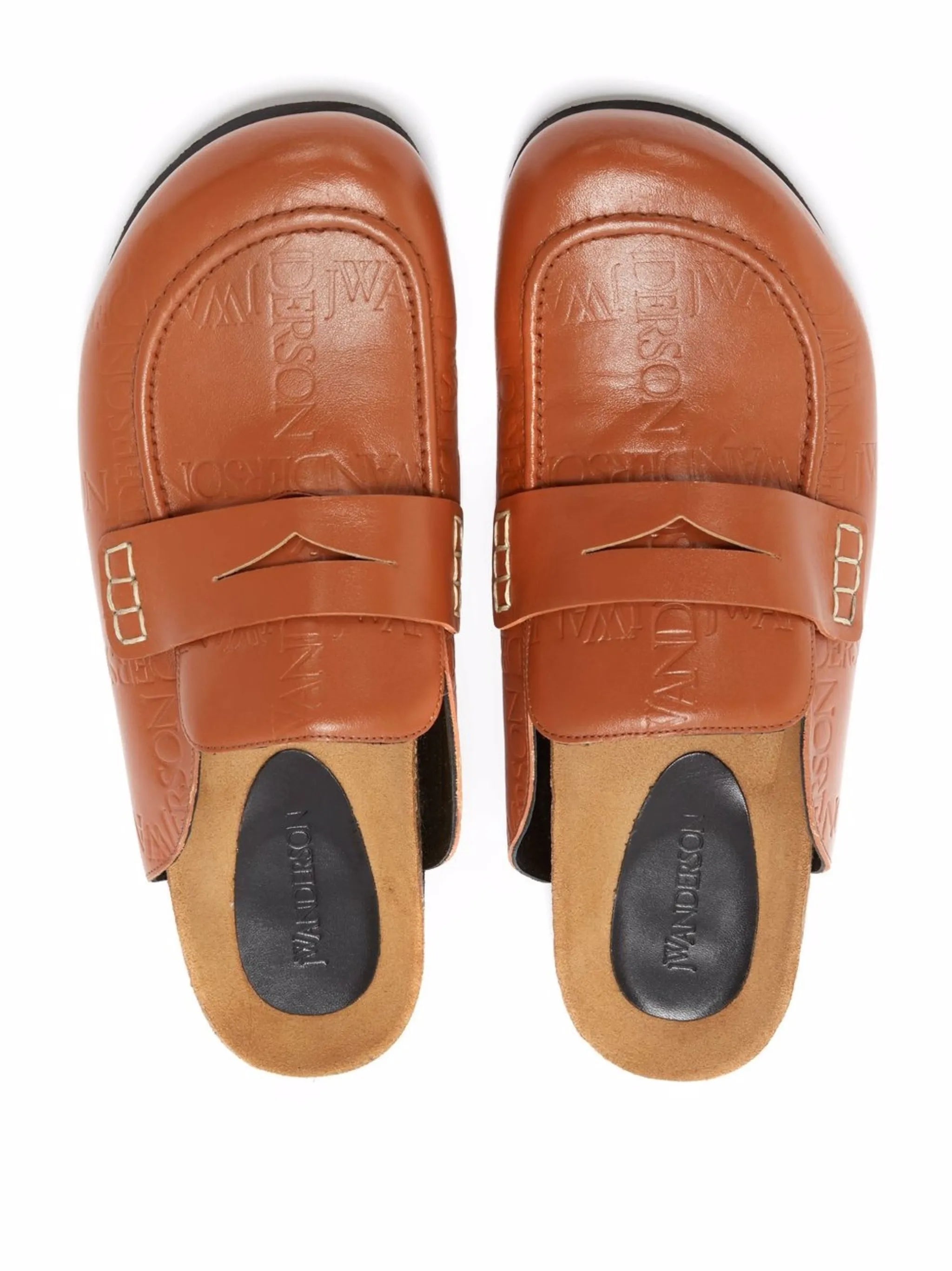 logo-debossed loafer mules