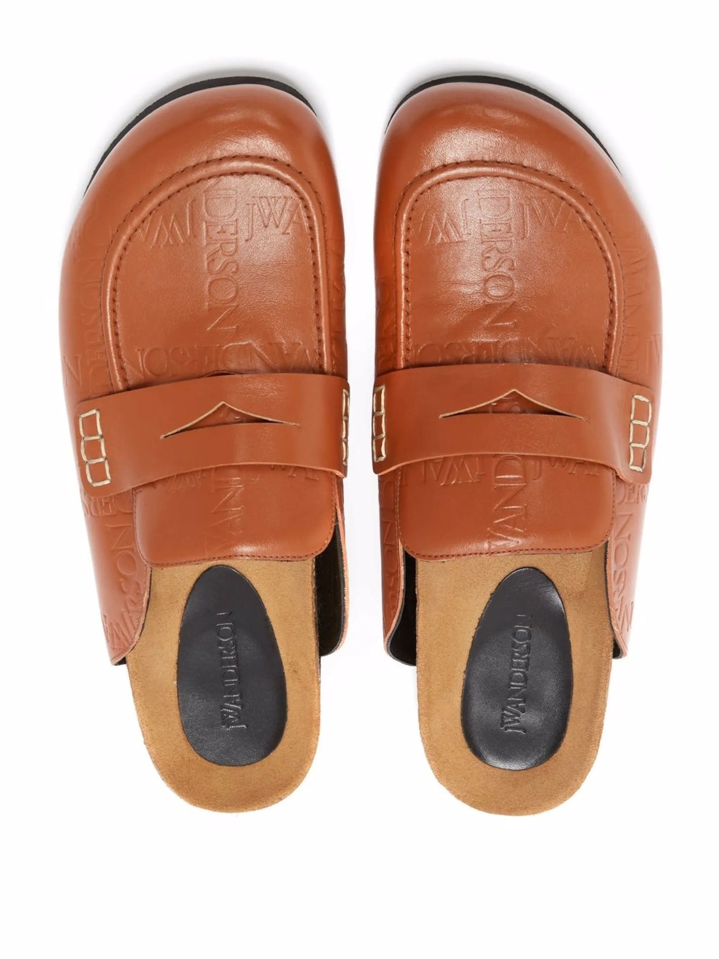 logo-debossed loafer mules
