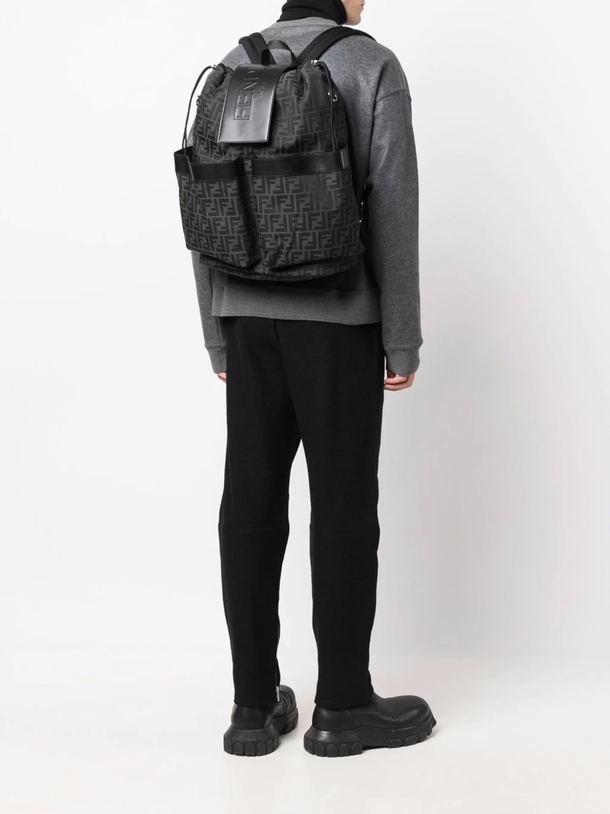 monogram pattern backpack