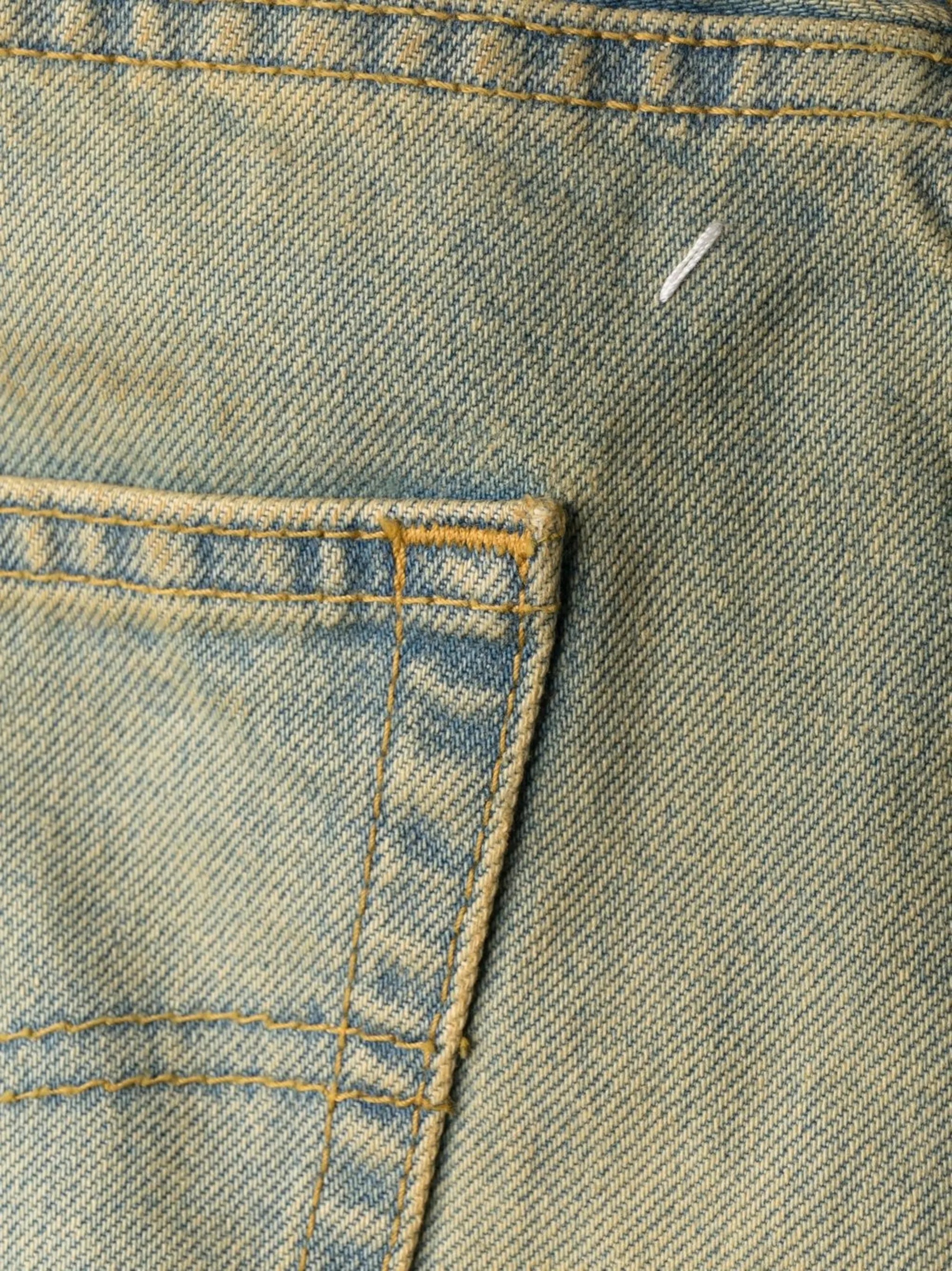 distressed effect jeans