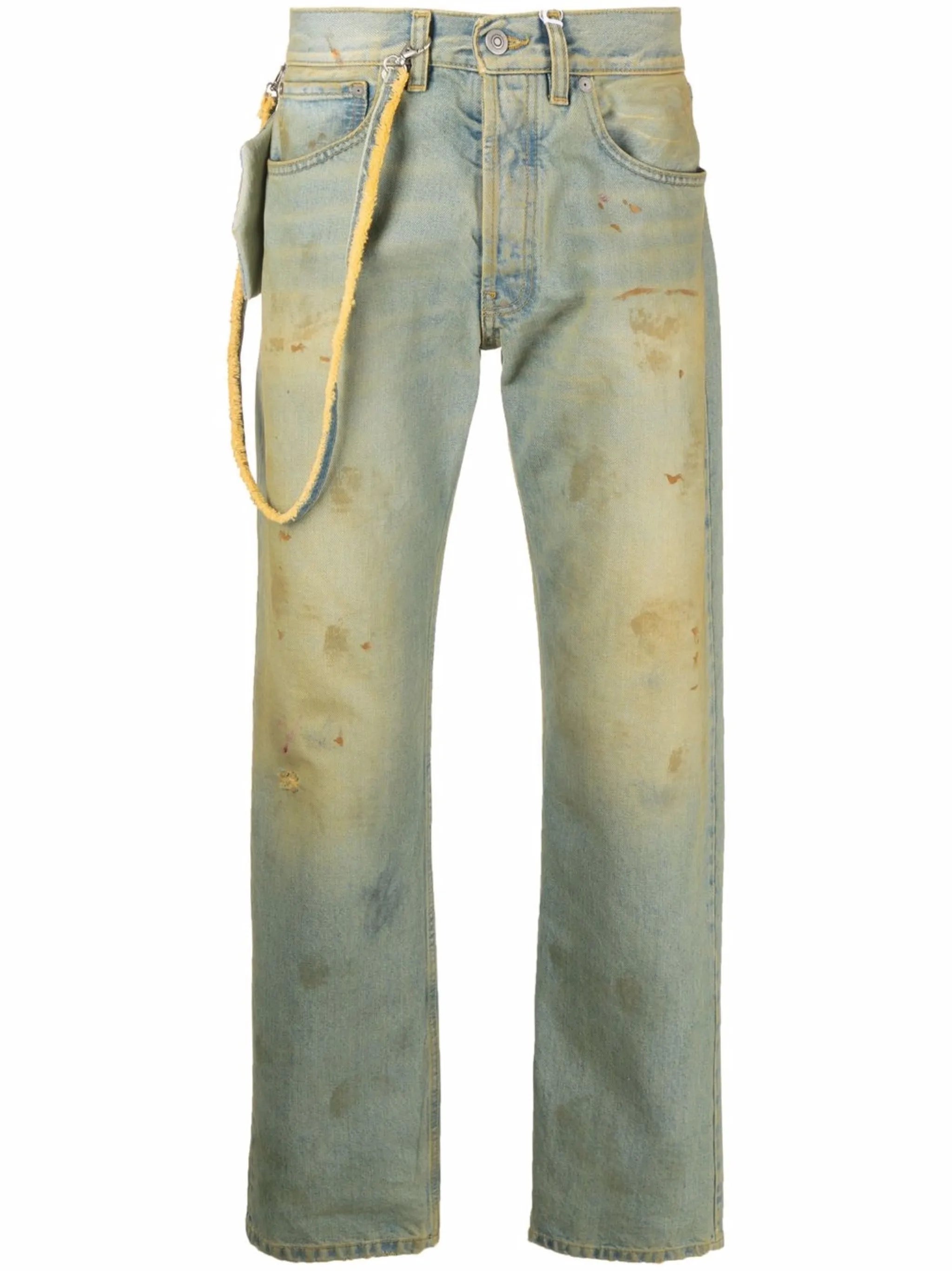 distressed effect jeans