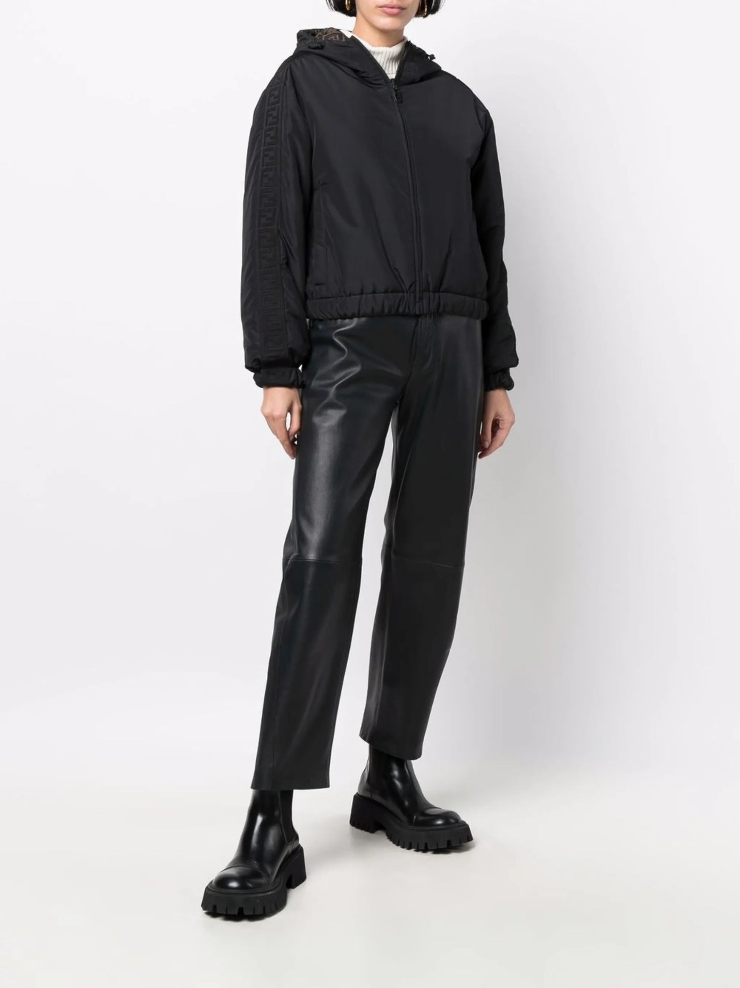 FF-logo print reversible jacket
