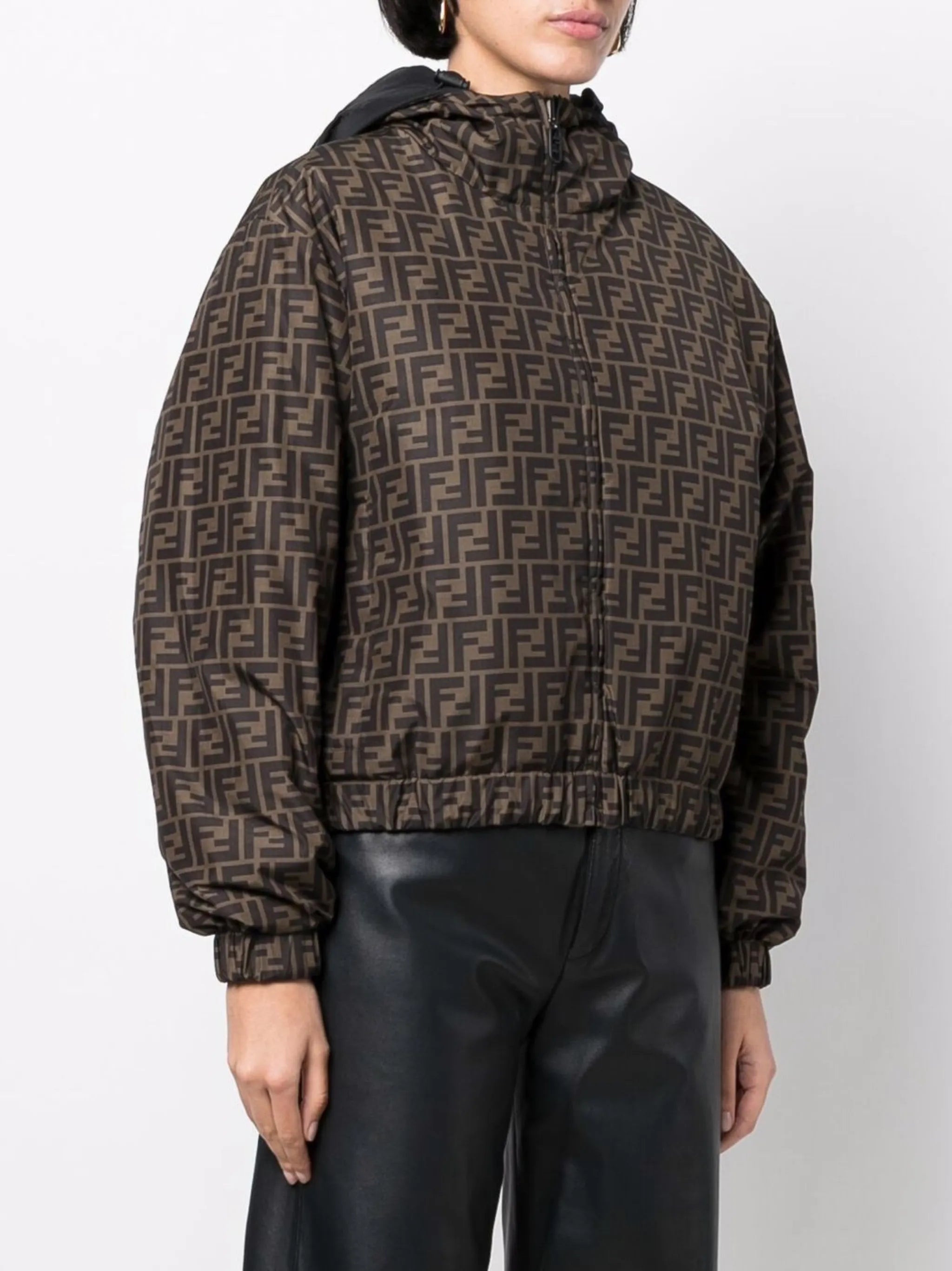 FF-logo print reversible jacket
