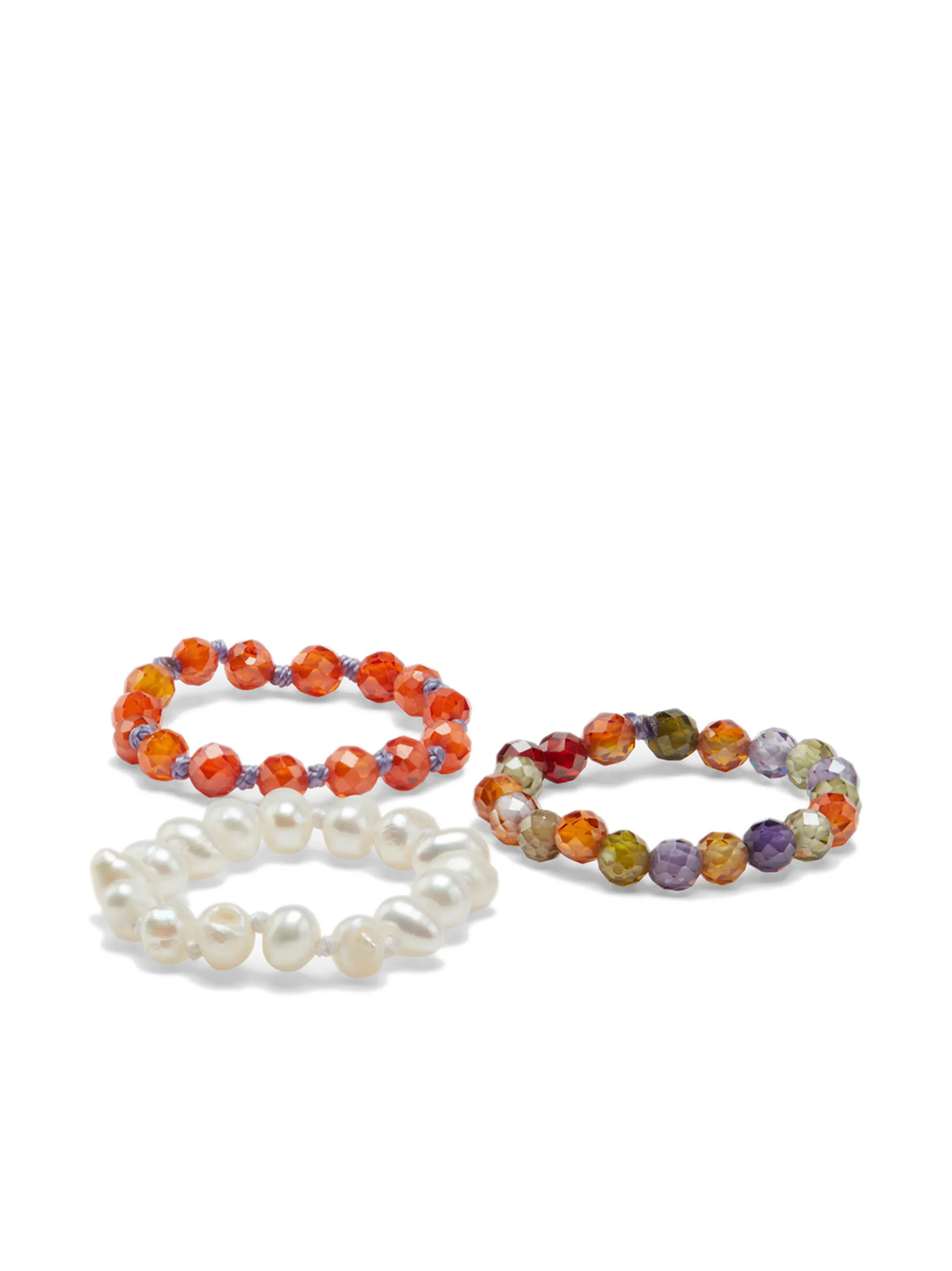 pearl-detail 3-pack rings