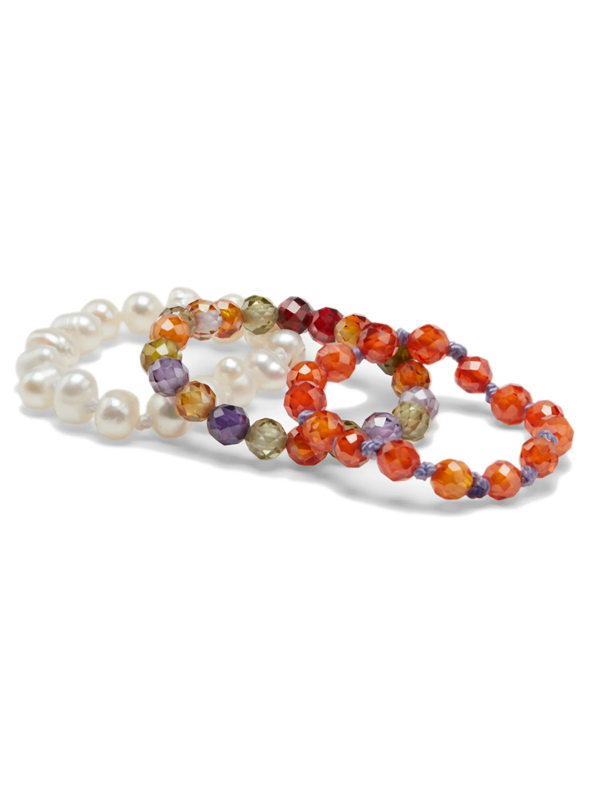 pearl-detail 3-pack rings