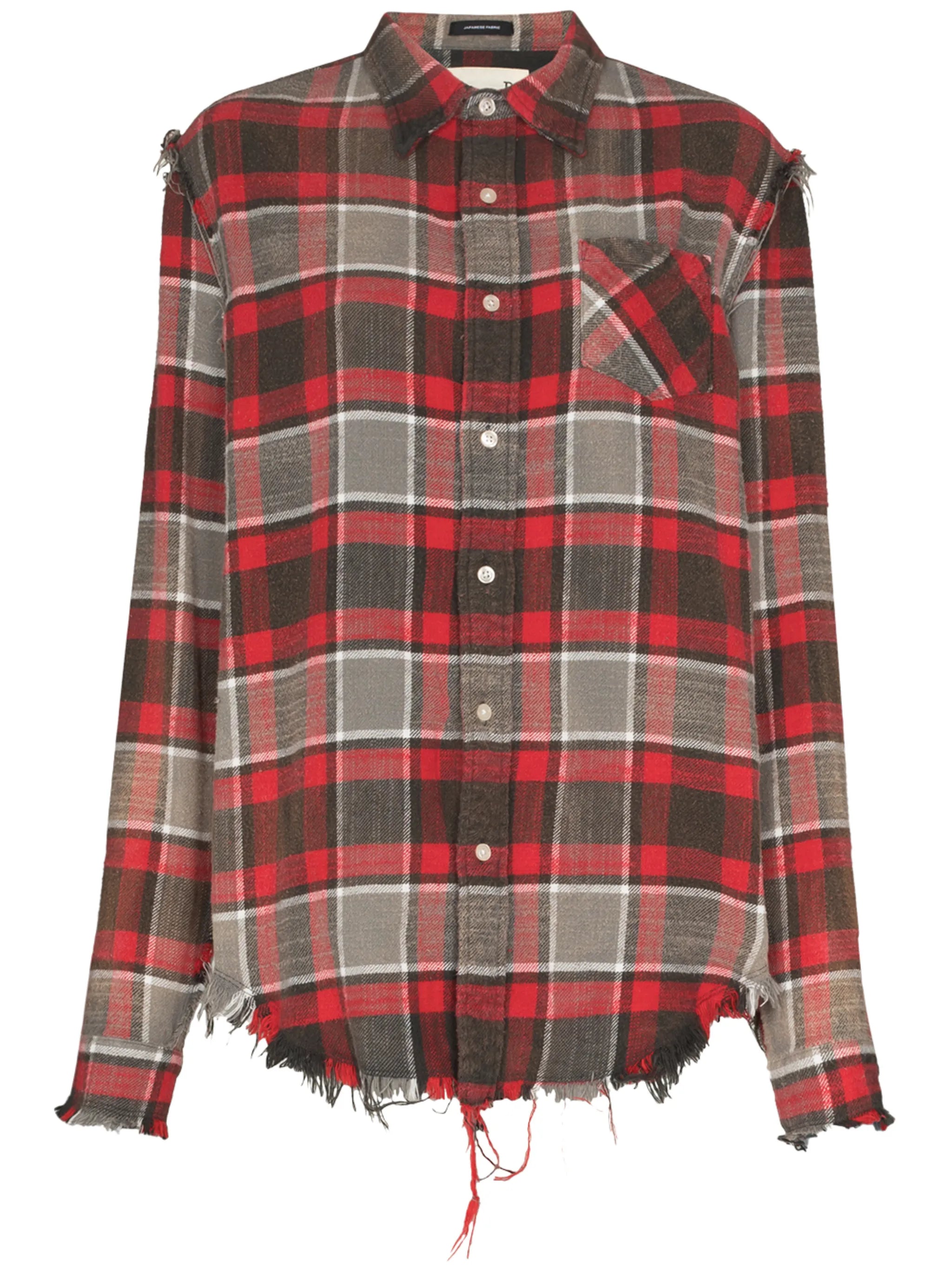 frayed check shirt