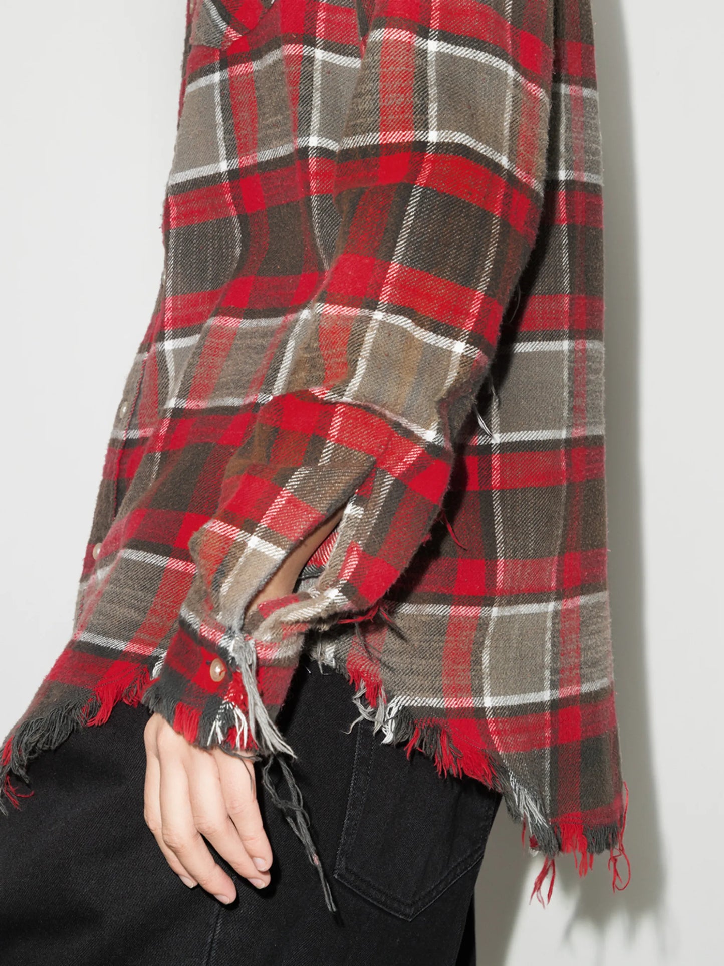 frayed check shirt