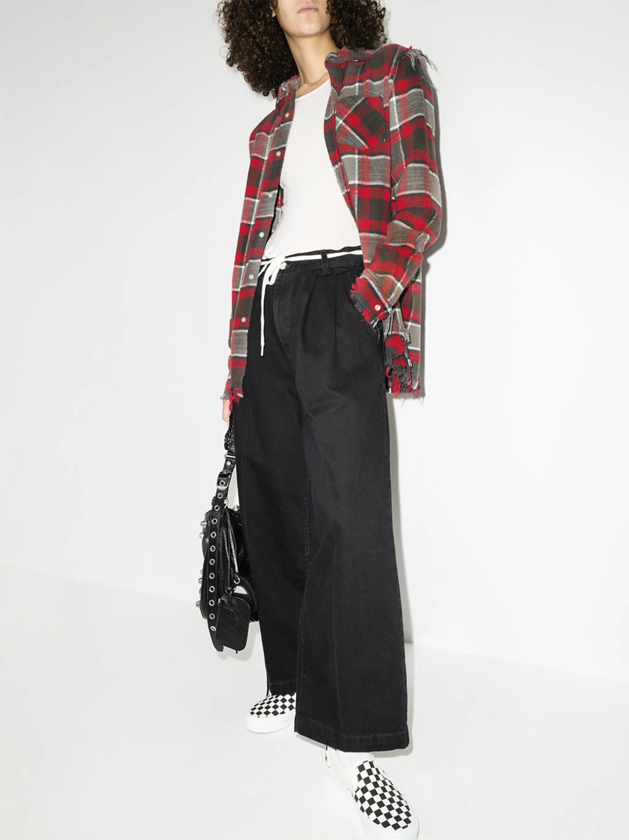 frayed check shirt