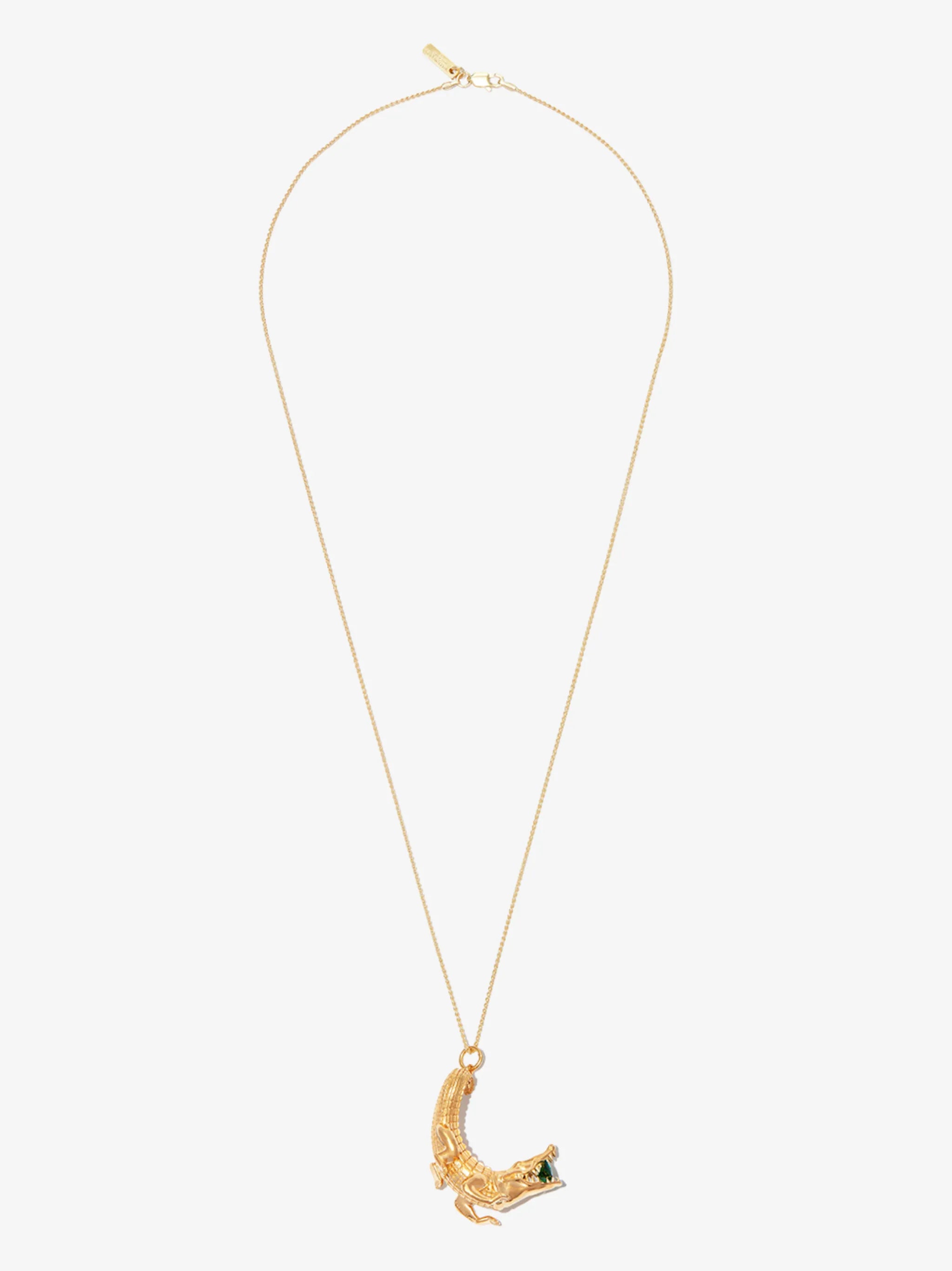 gold-plated silver crystal necklace