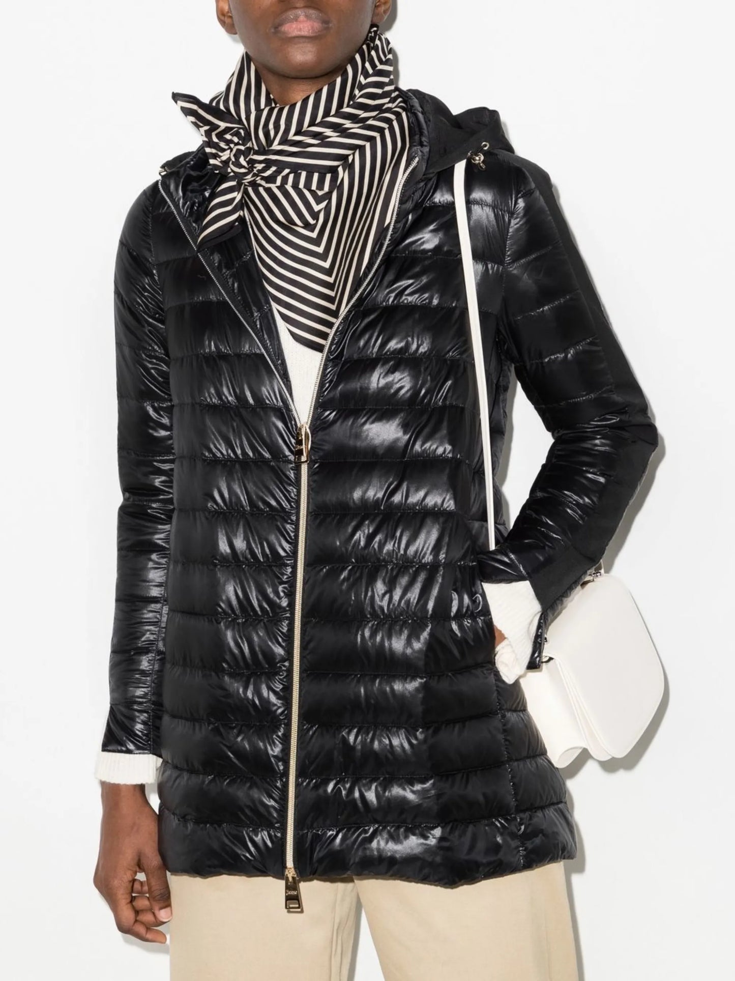 concealed-hood padded jacket