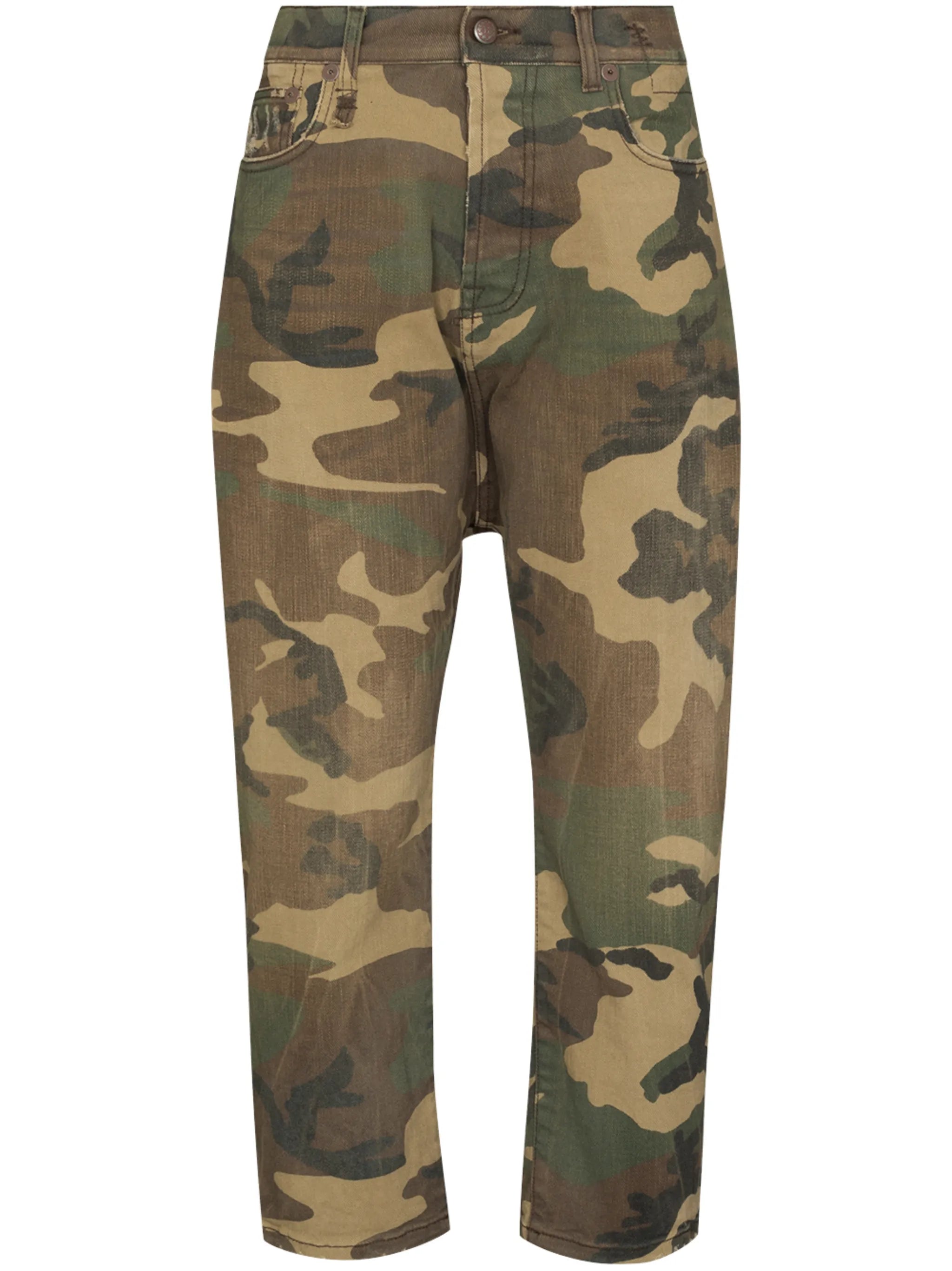 Tailor camouflage-print straight-leg jeans