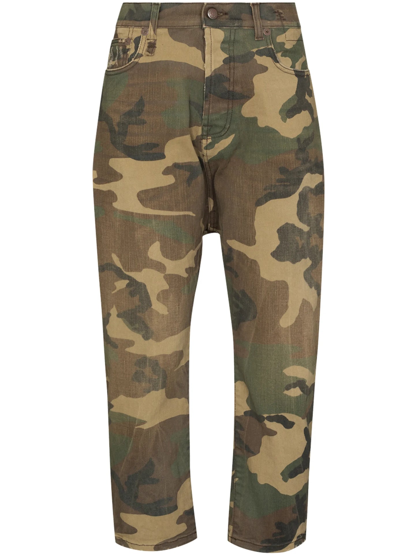 Tailor camouflage-print straight-leg jeans