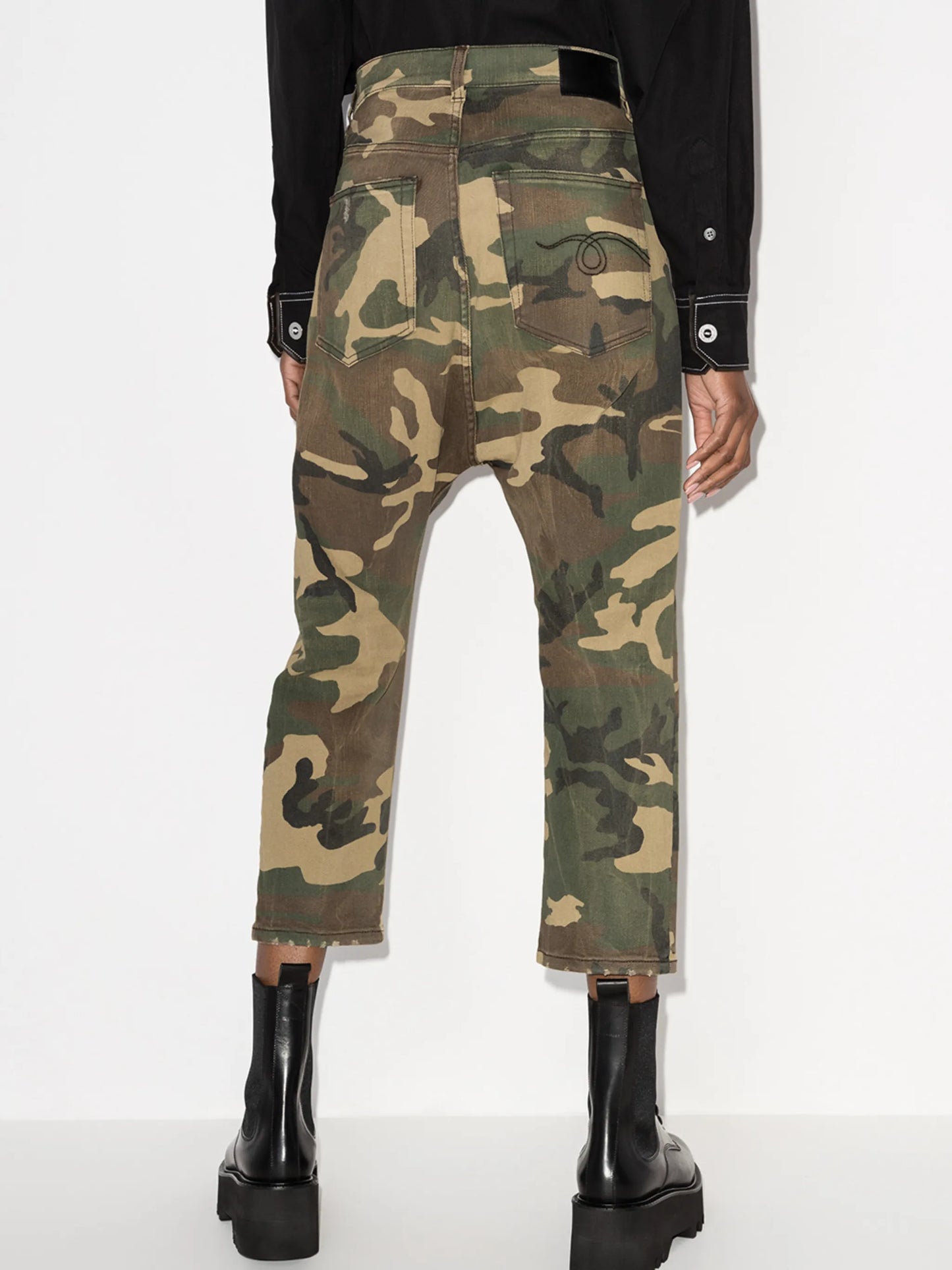 Tailor camouflage-print straight-leg jeans