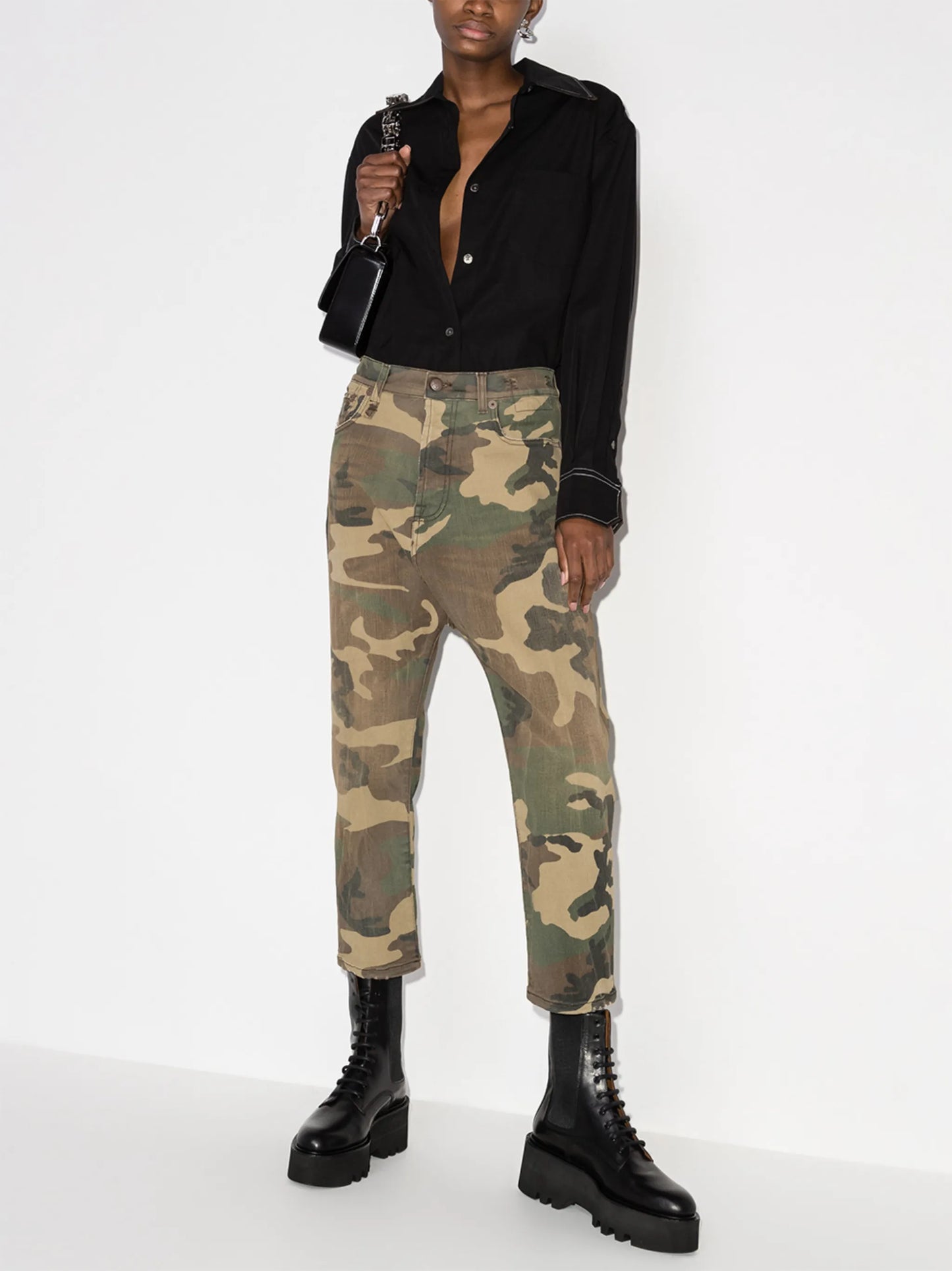 Tailor camouflage-print straight-leg jeans