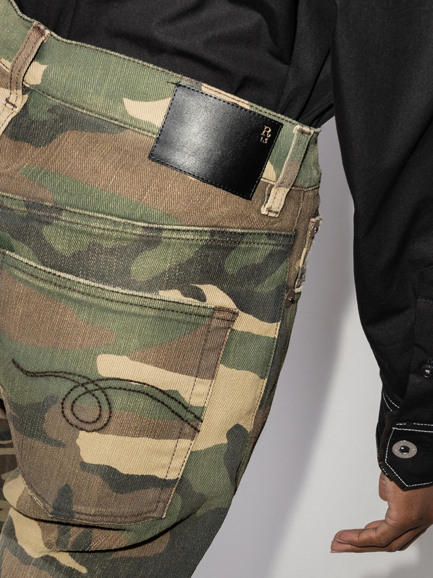Tailor camouflage-print straight-leg jeans