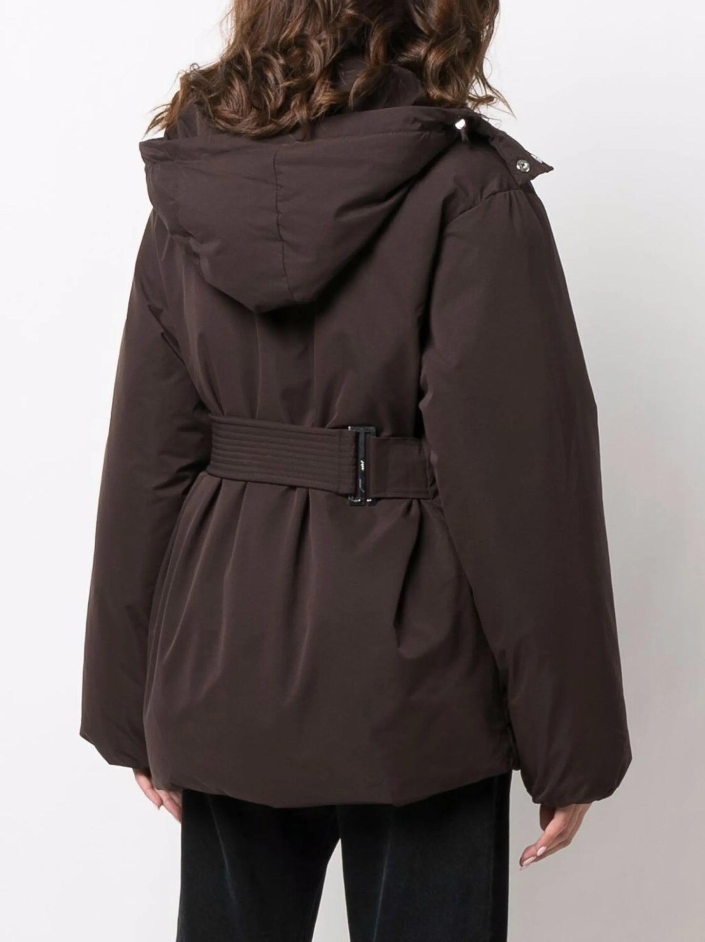 double-breasted hooded coat