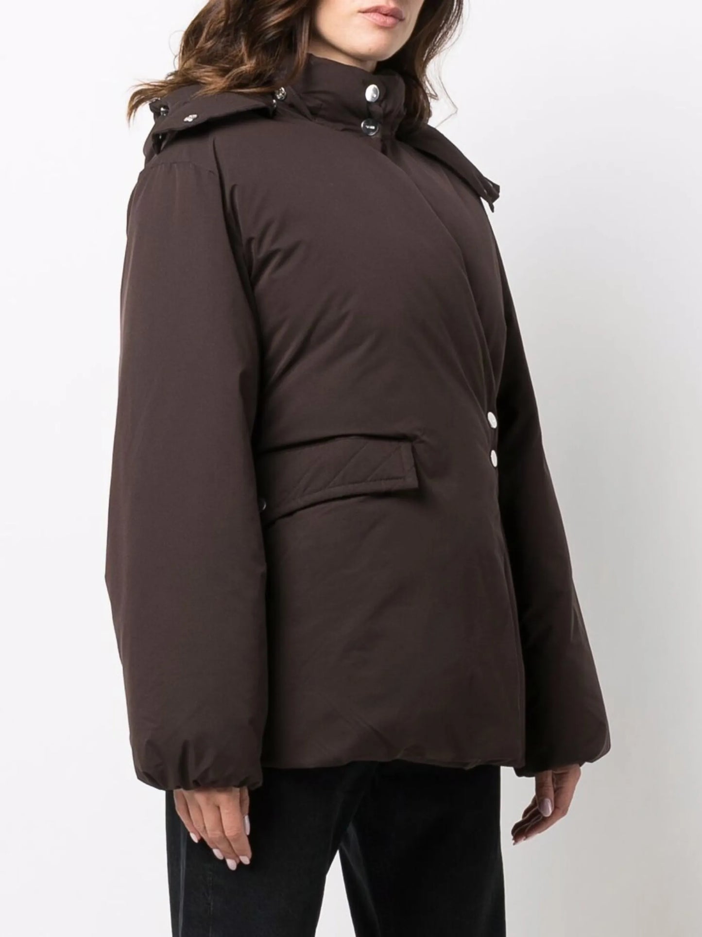 double-breasted hooded coat