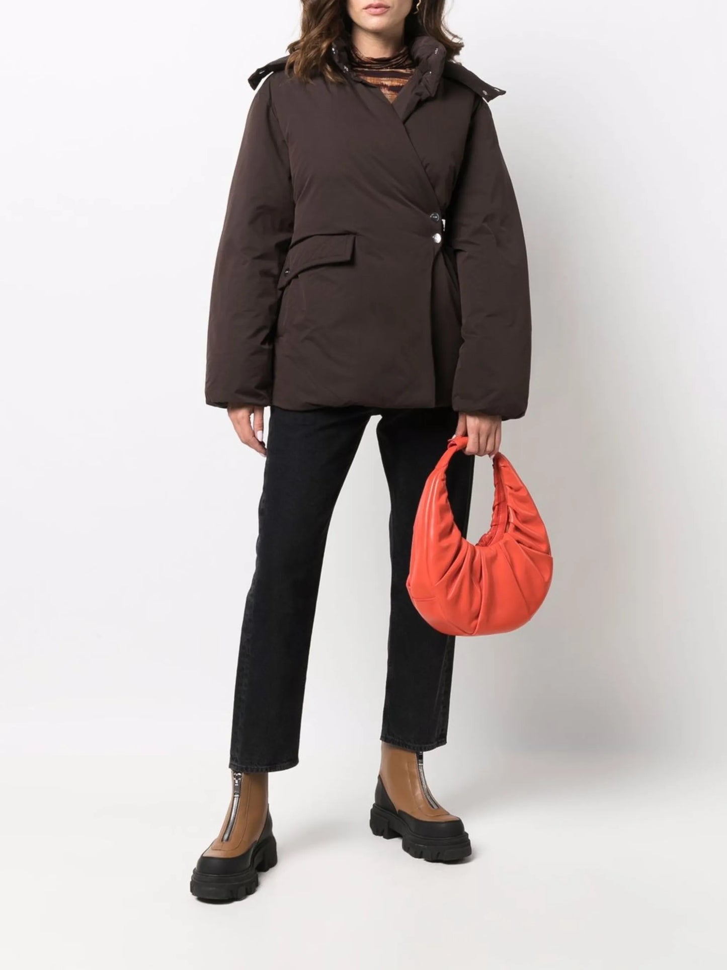 double-breasted hooded coat