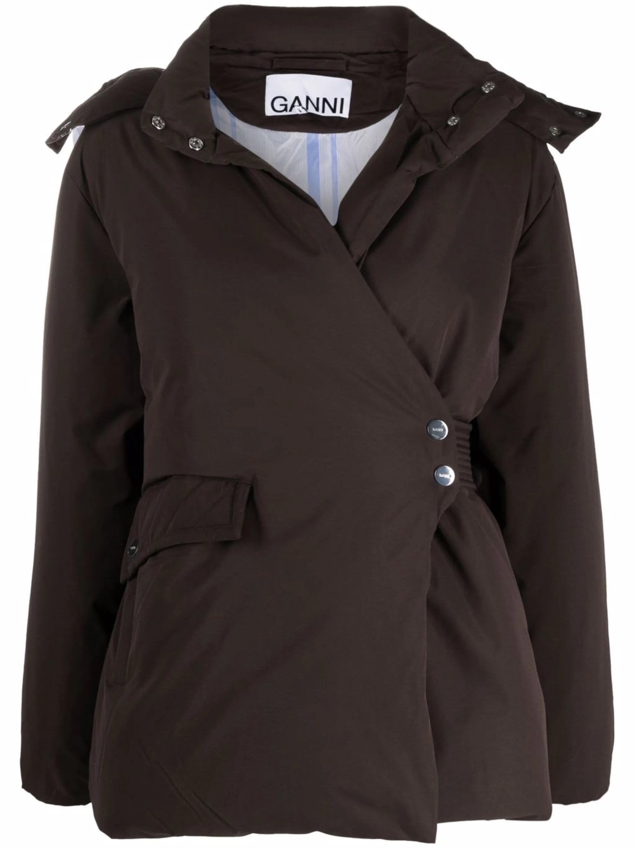 double-breasted hooded coat