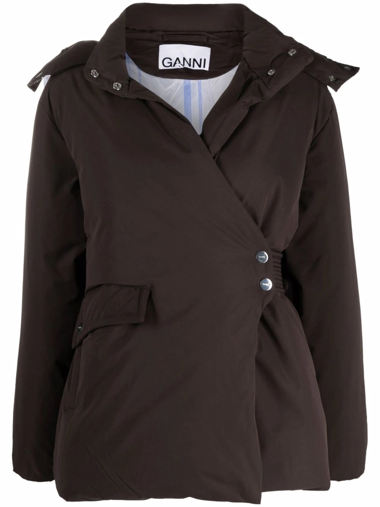 double-breasted hooded coat