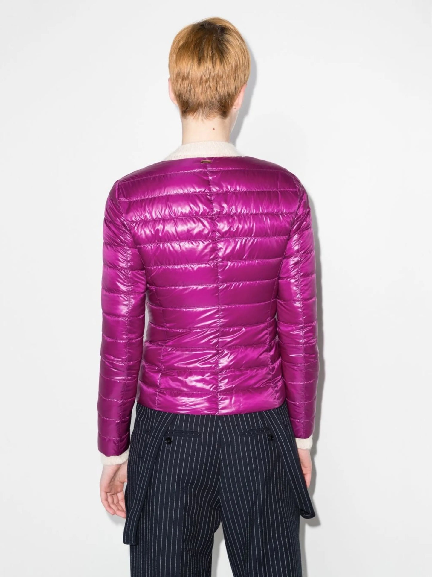 quilted-finish fitted jacket