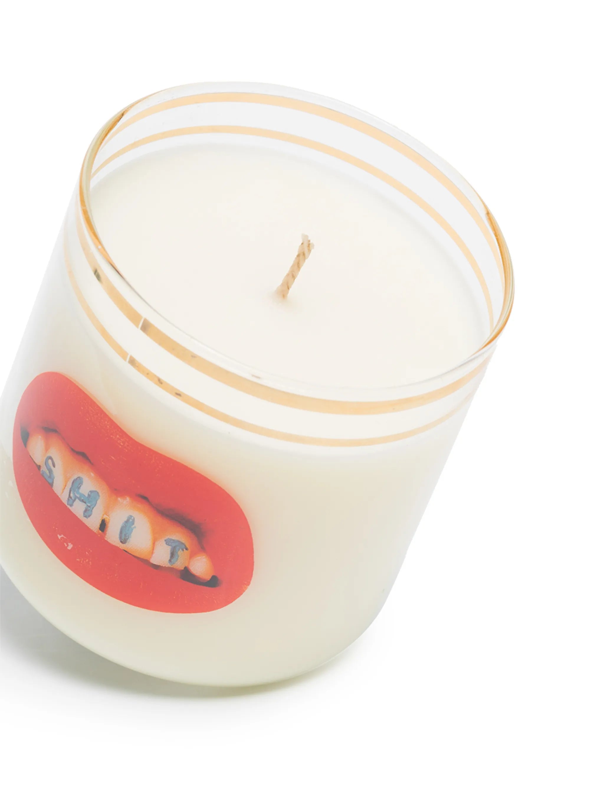 Lips glass candle