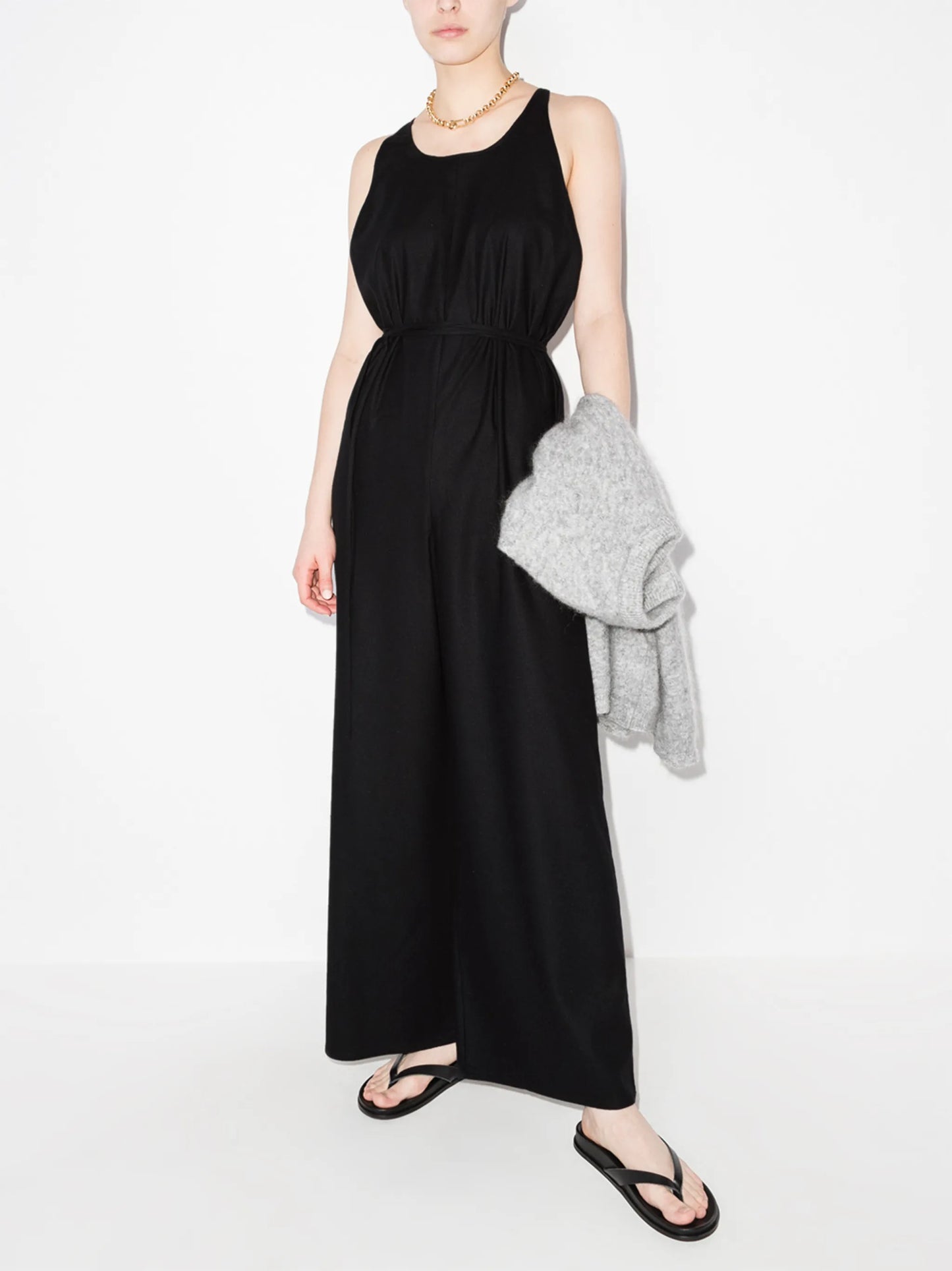 Oty wide-leg silk jumpsuit