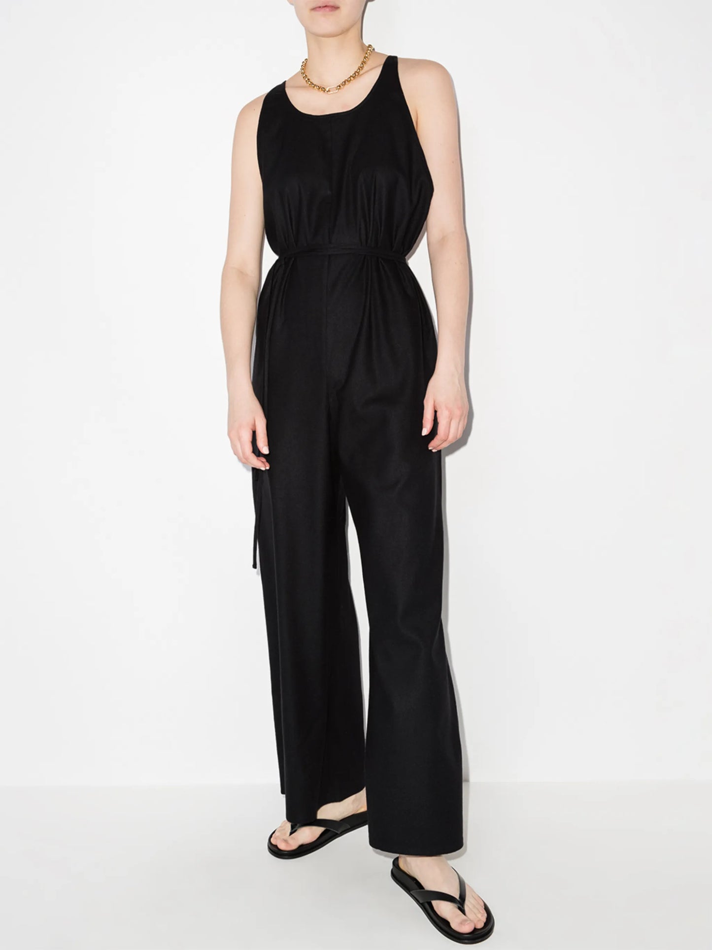 Oty wide-leg silk jumpsuit