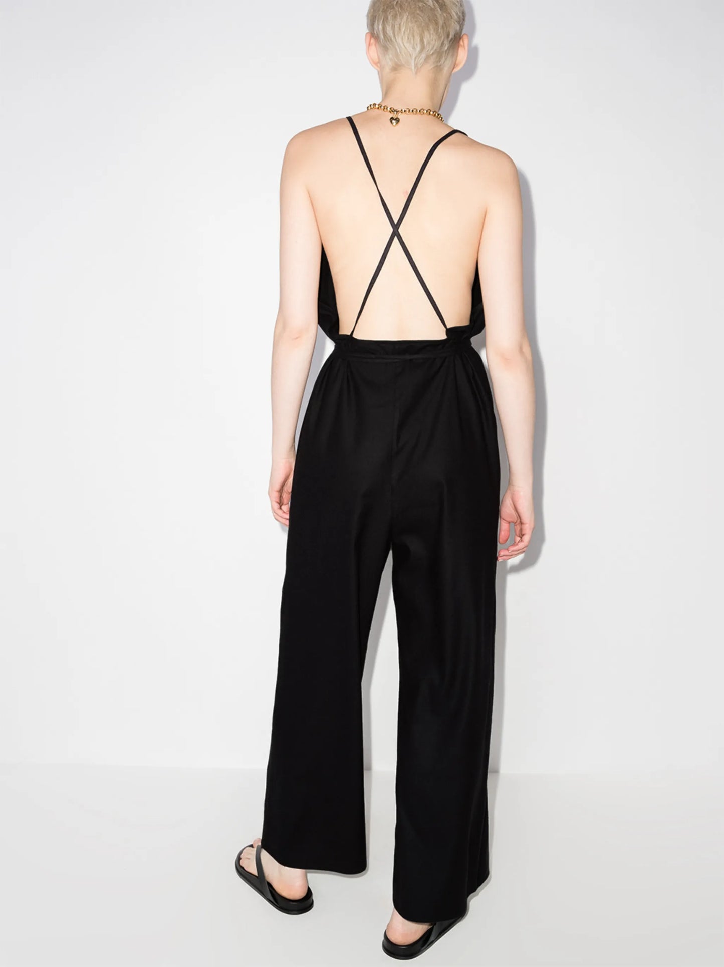 Oty wide-leg silk jumpsuit