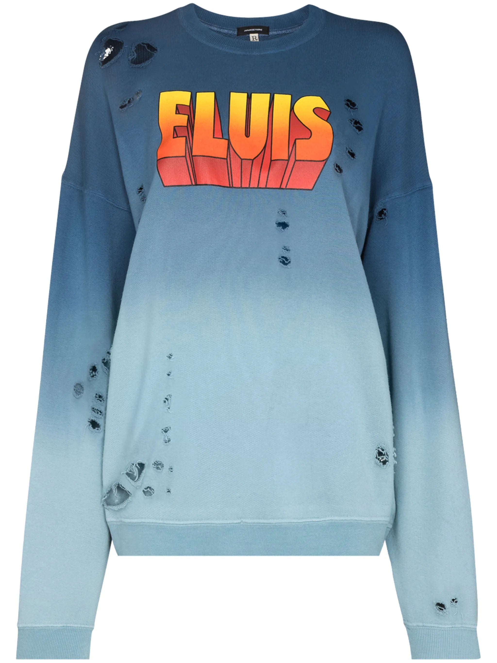 Elvis-print distressed-effect sweatshirt