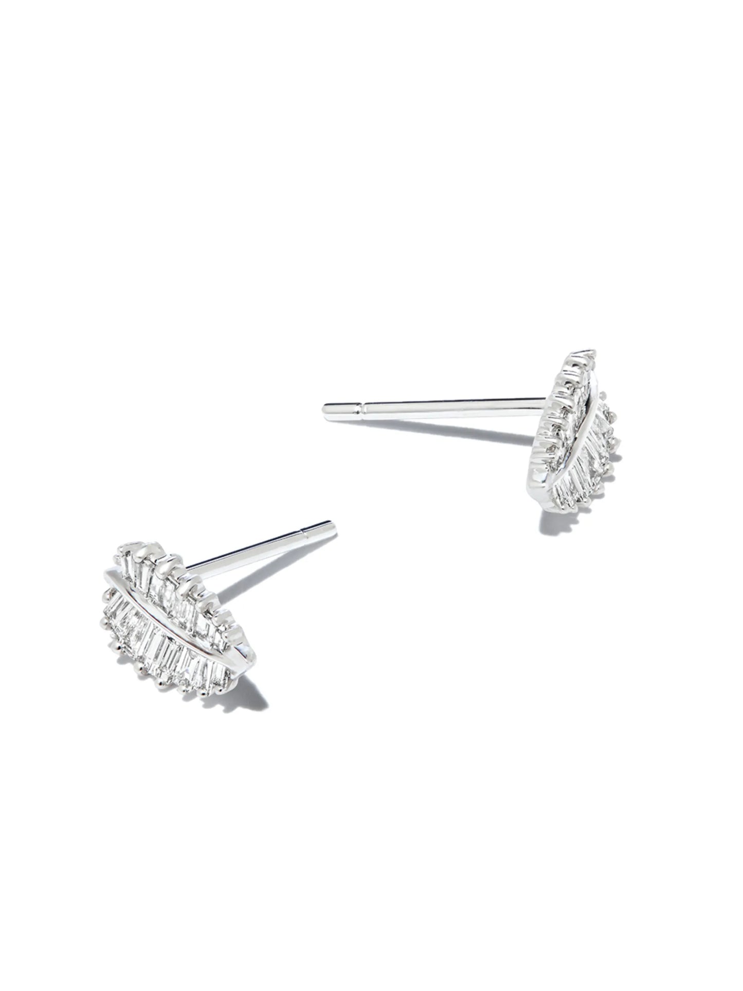 18kt white gold Palm Leaf stud earring