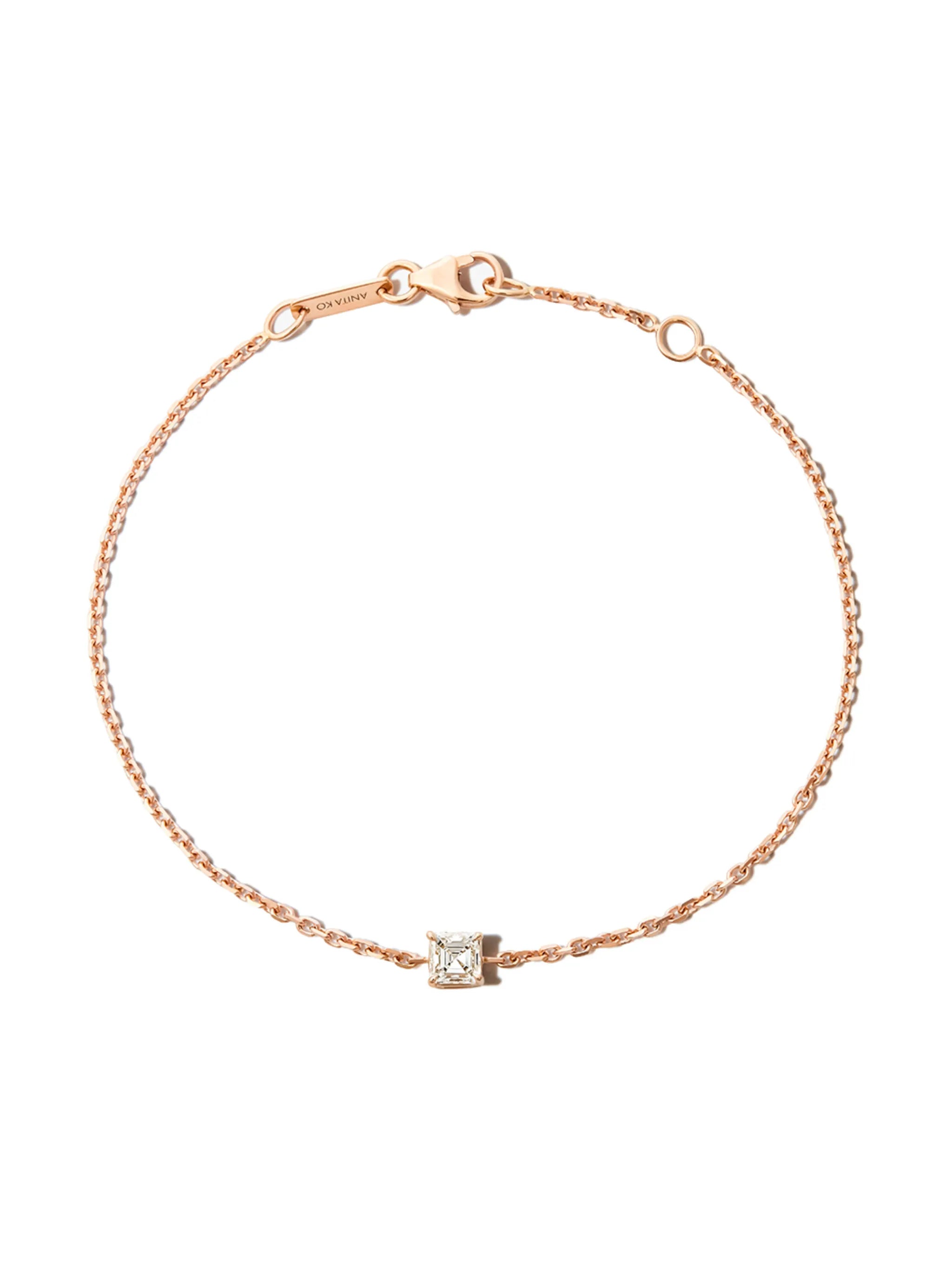 18kt rose gold diamond chain necklace