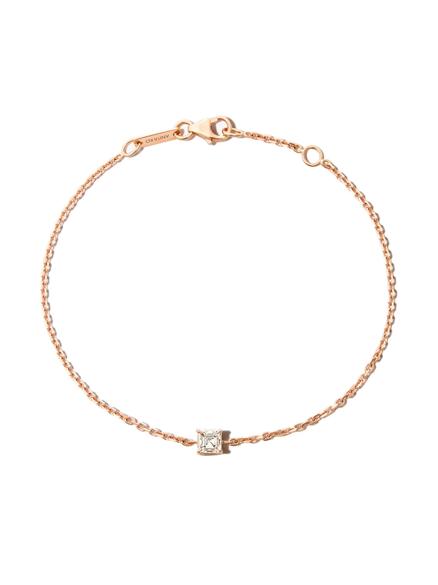 18kt rose gold diamond chain necklace