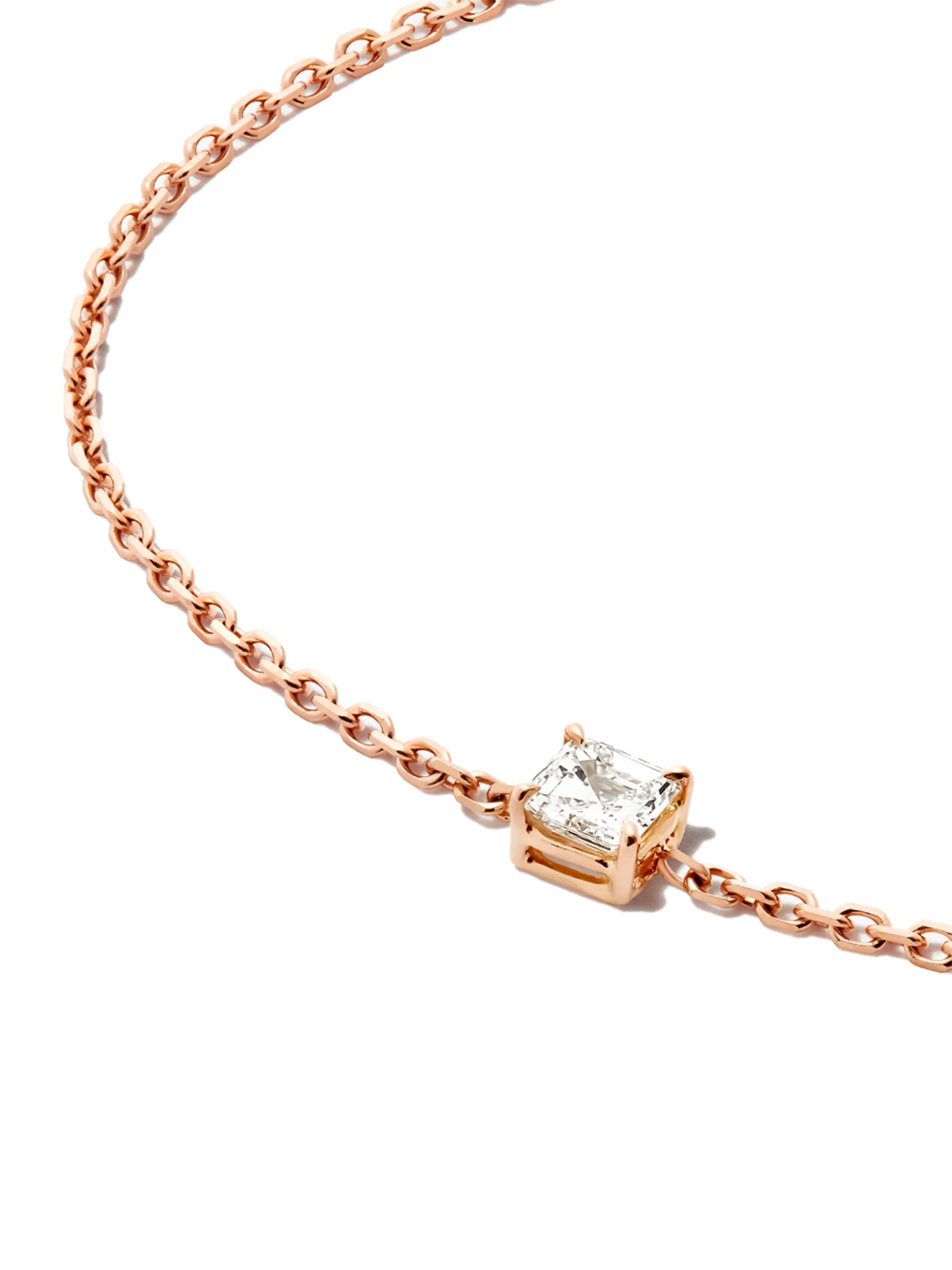 18kt rose gold diamond chain necklace