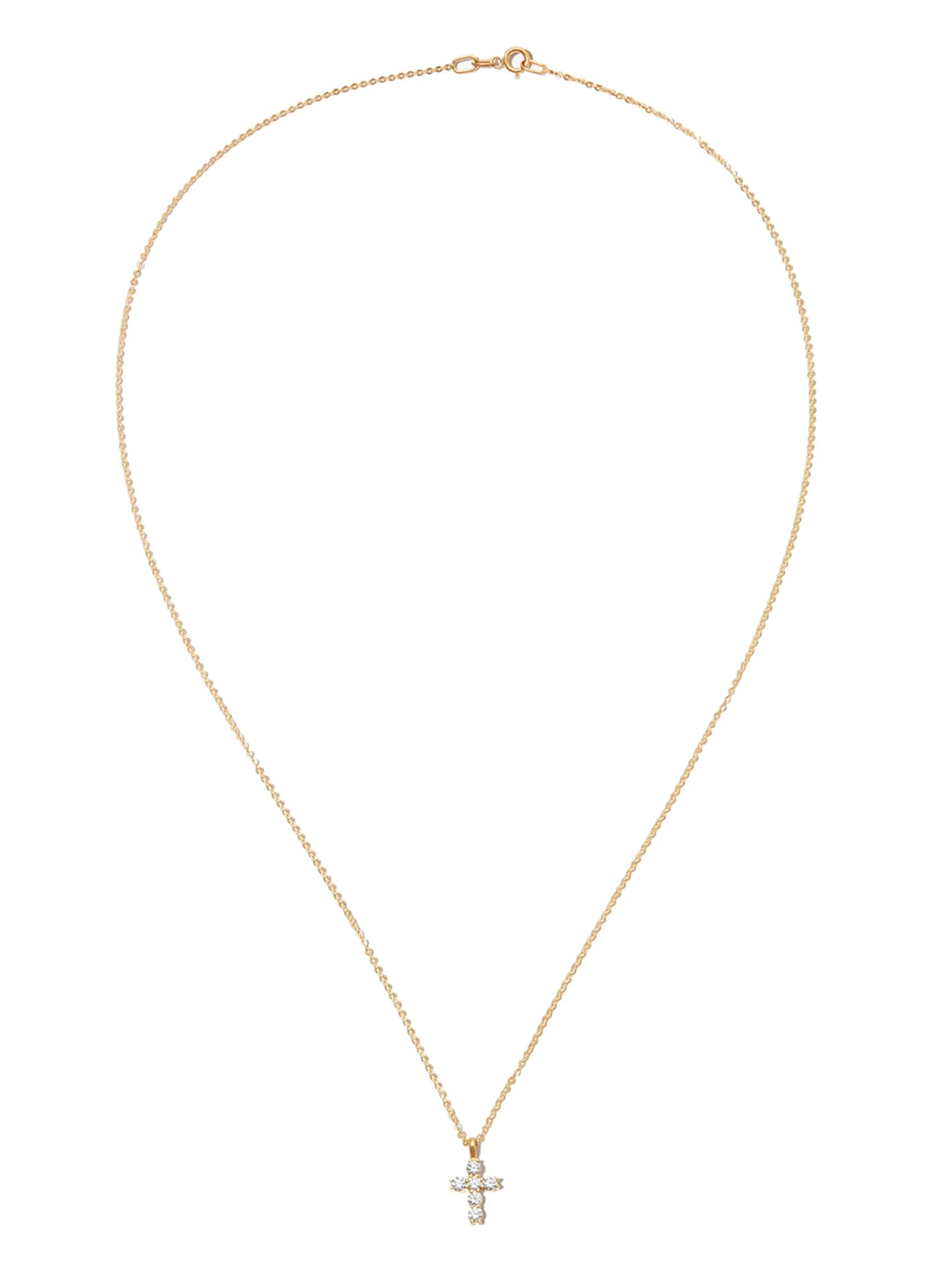 18kt yellow gold diamond cross necklace
