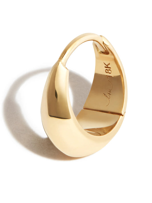 18kt yellow gold crescent hoop earring