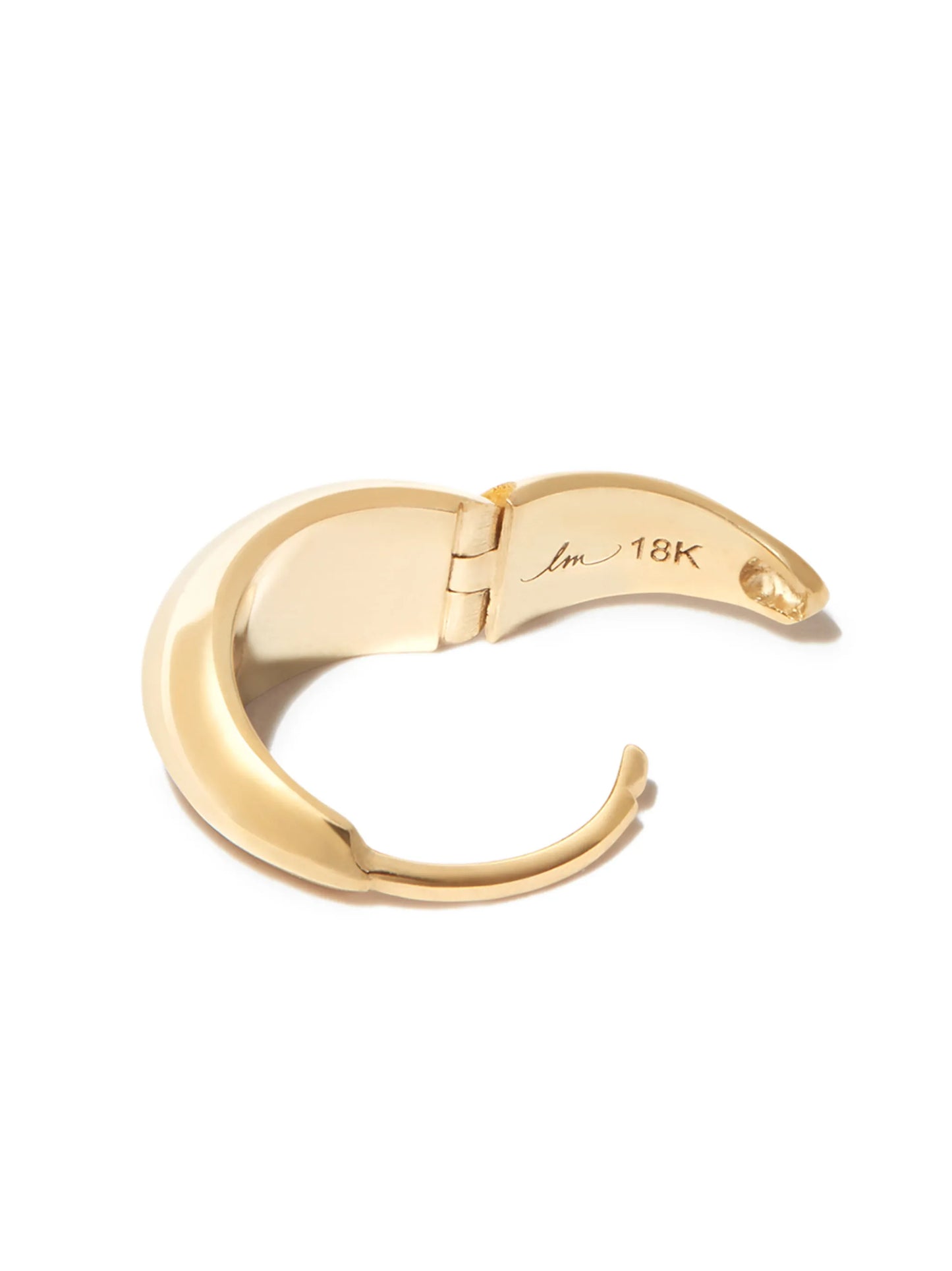 18kt yellow gold crescent hoop earring