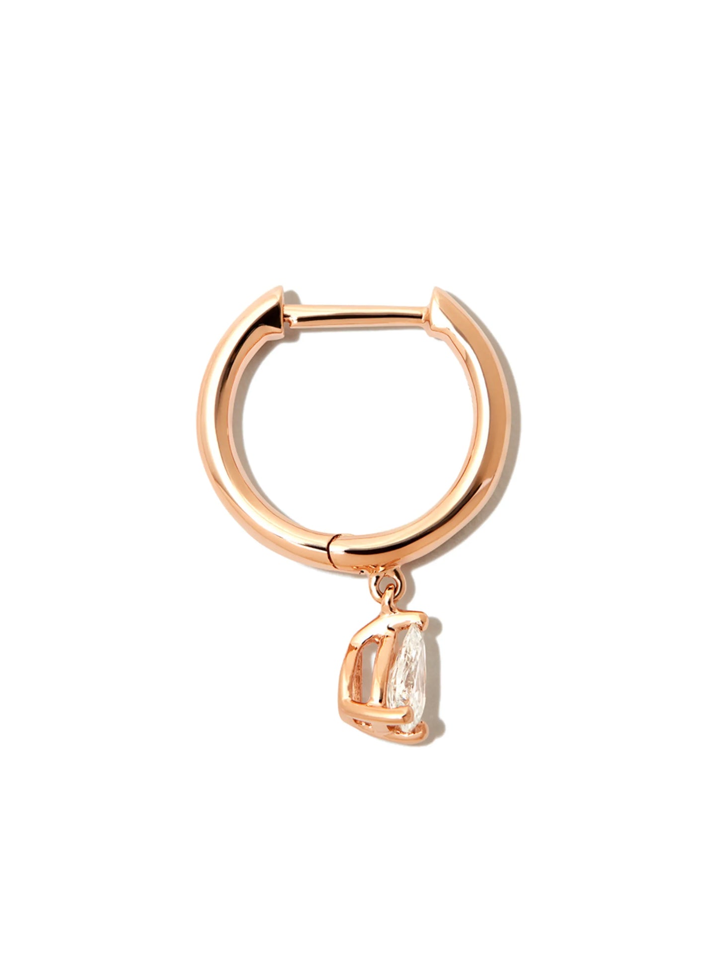 18kt rose gold diamond huggie earring