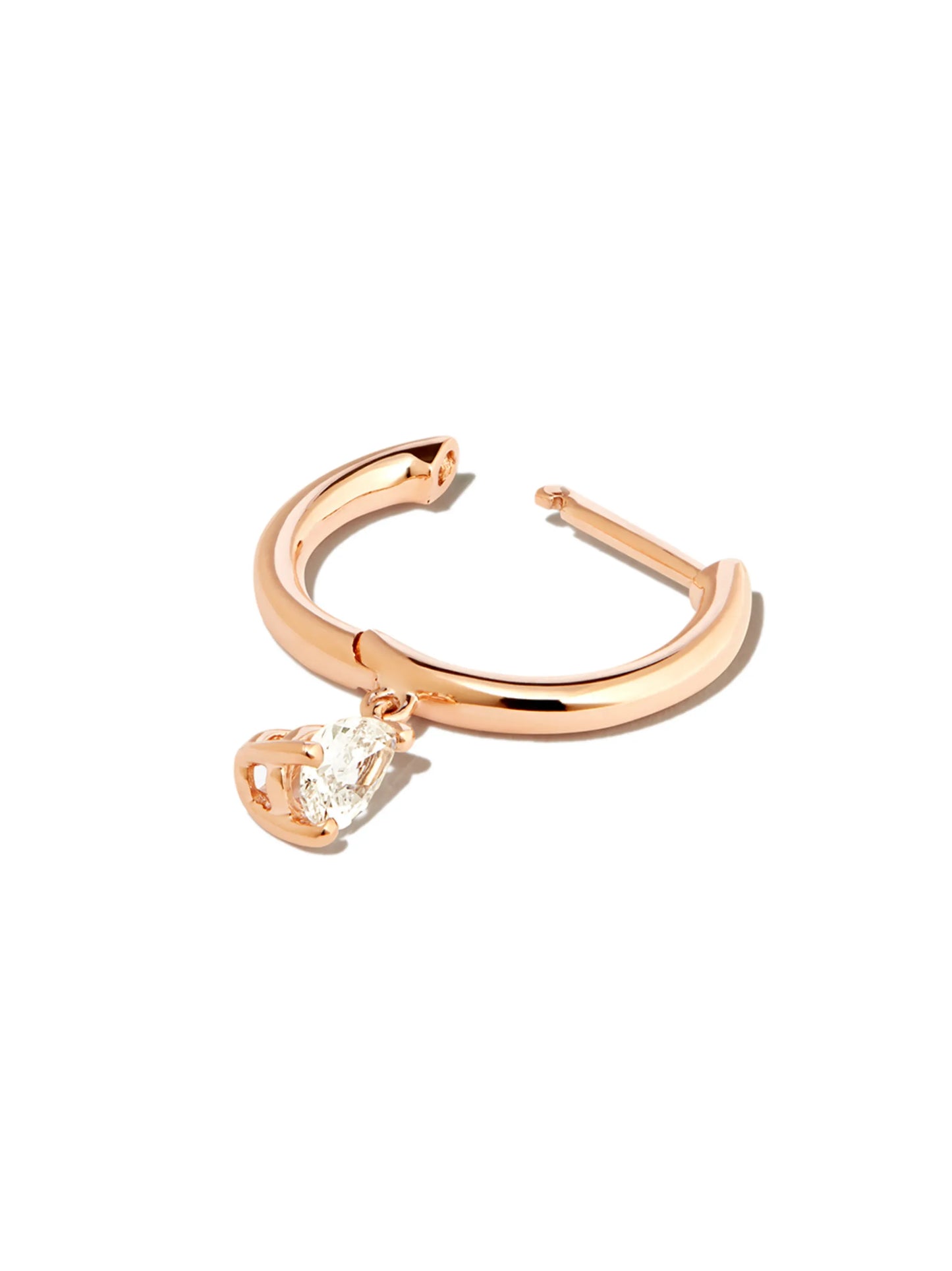 18kt rose gold diamond huggie earring