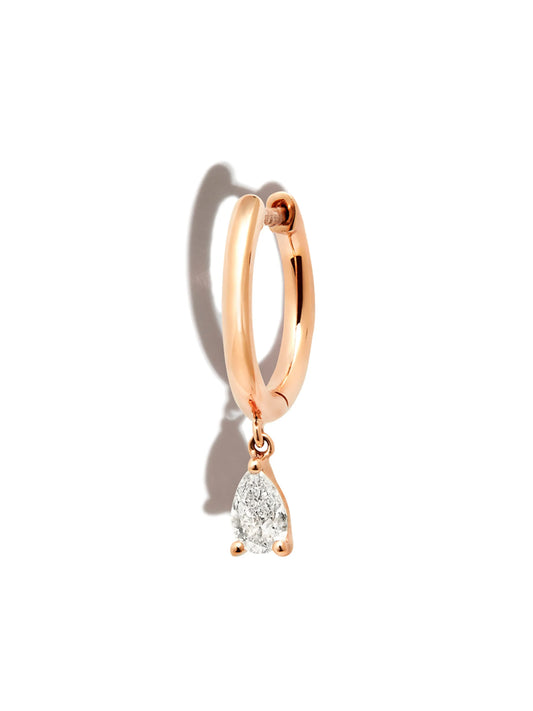 18kt rose gold diamond huggie earring