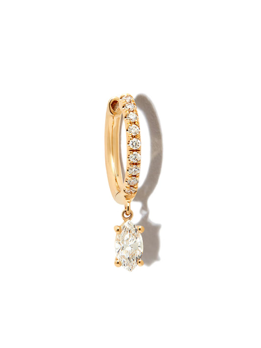 18kt yellow gold diamond hoop earring