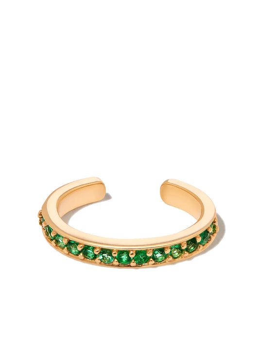 18kt yellow gold emerald ear cuff