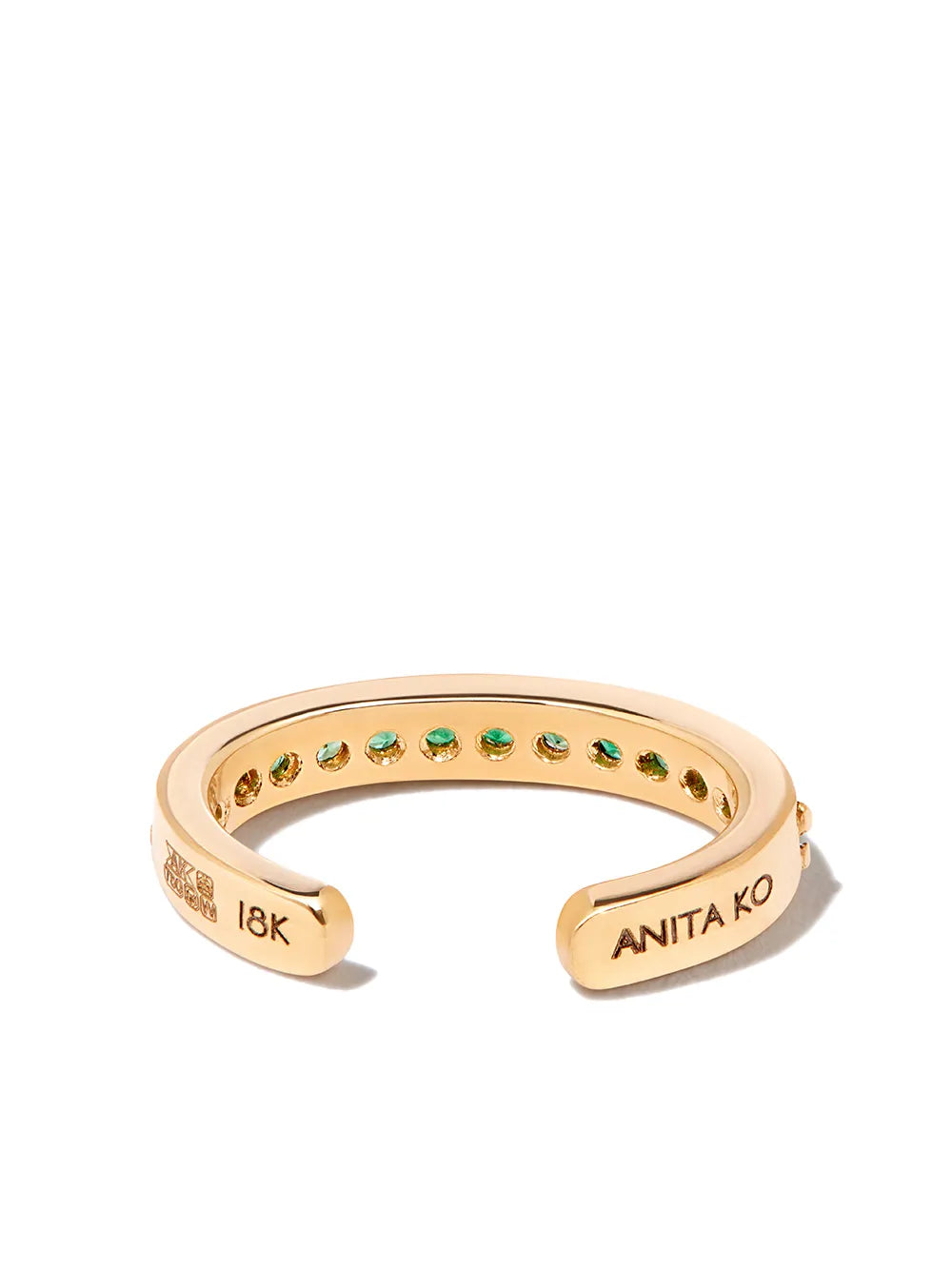 18kt yellow gold emerald ear cuff