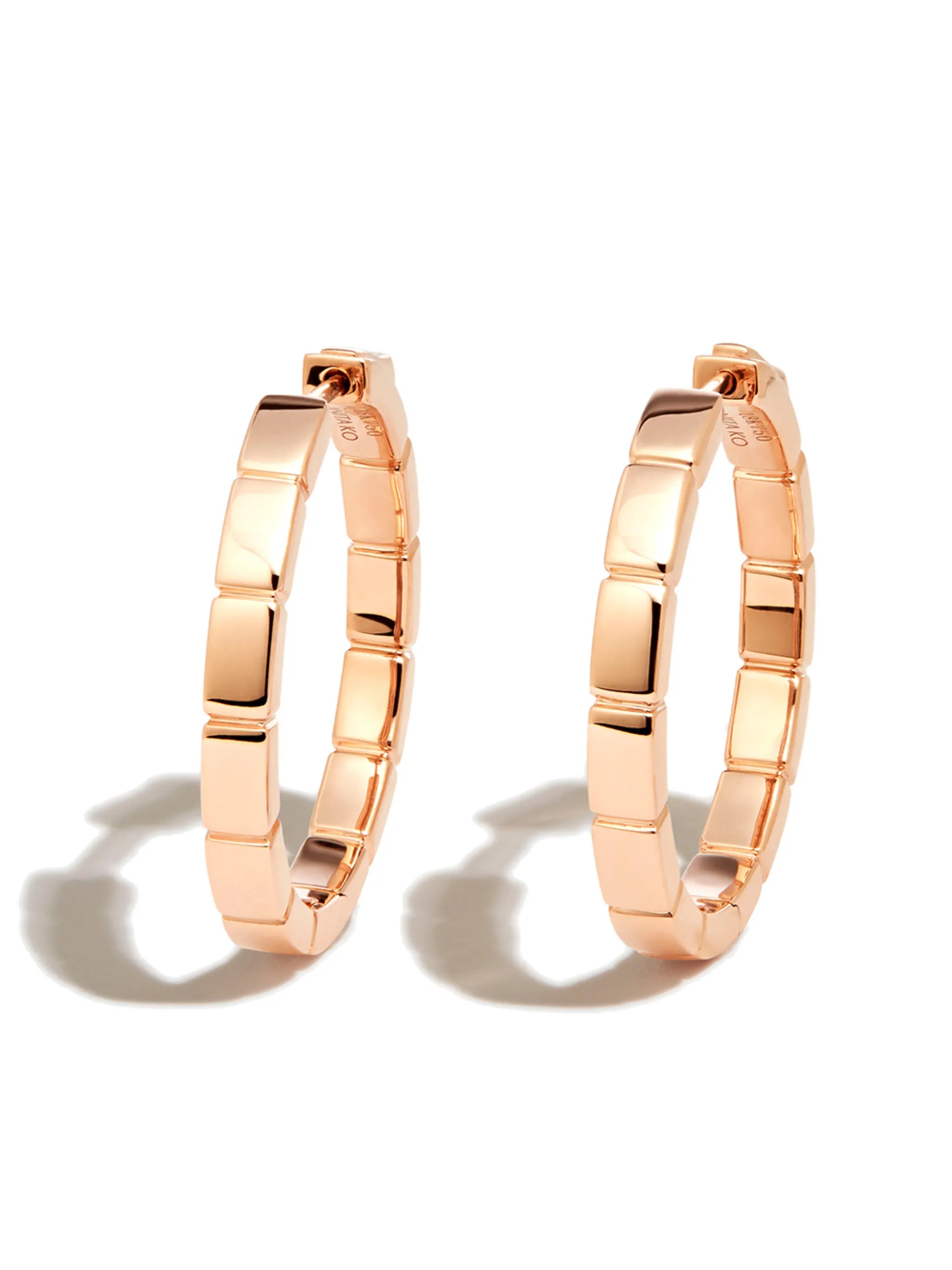 18kt rose gold Bunny hoop earrings