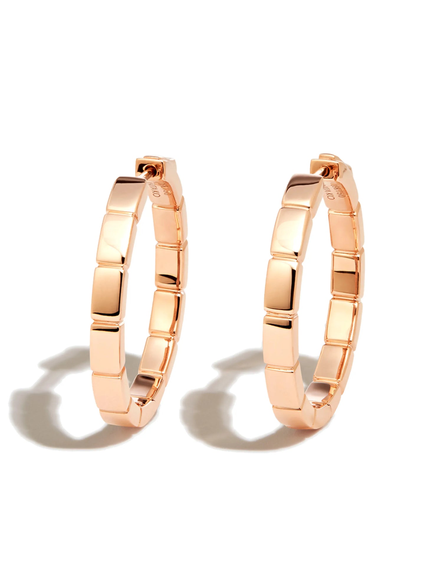 18kt rose gold Bunny hoop earrings