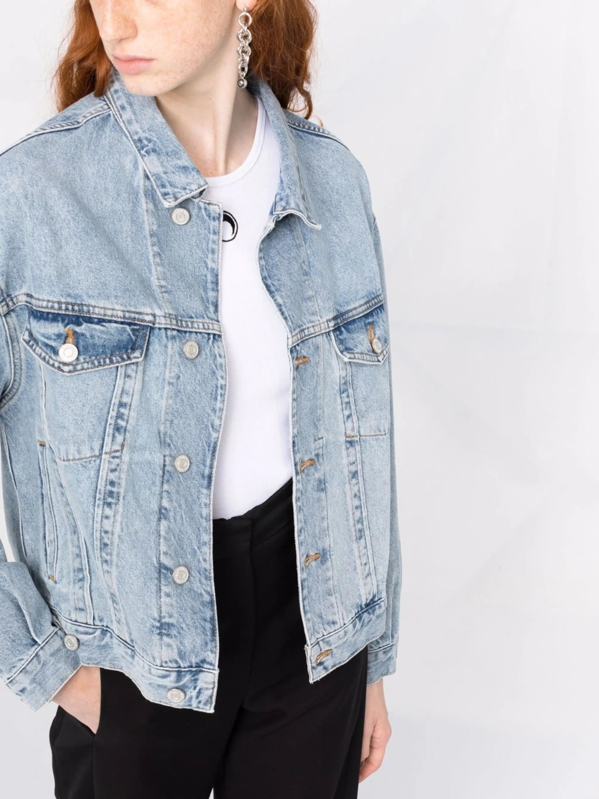 washed-effect denim jacket