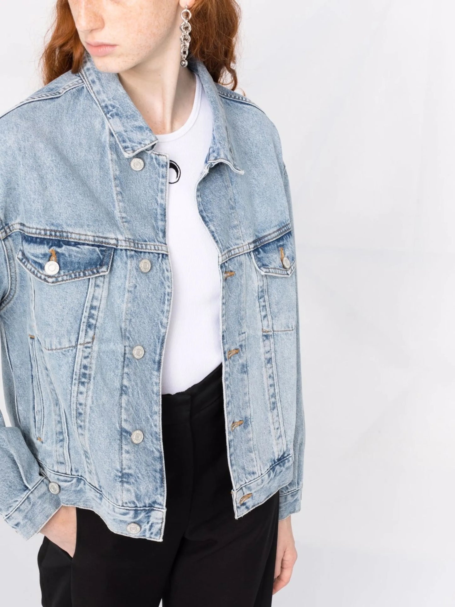 washed-effect denim jacket